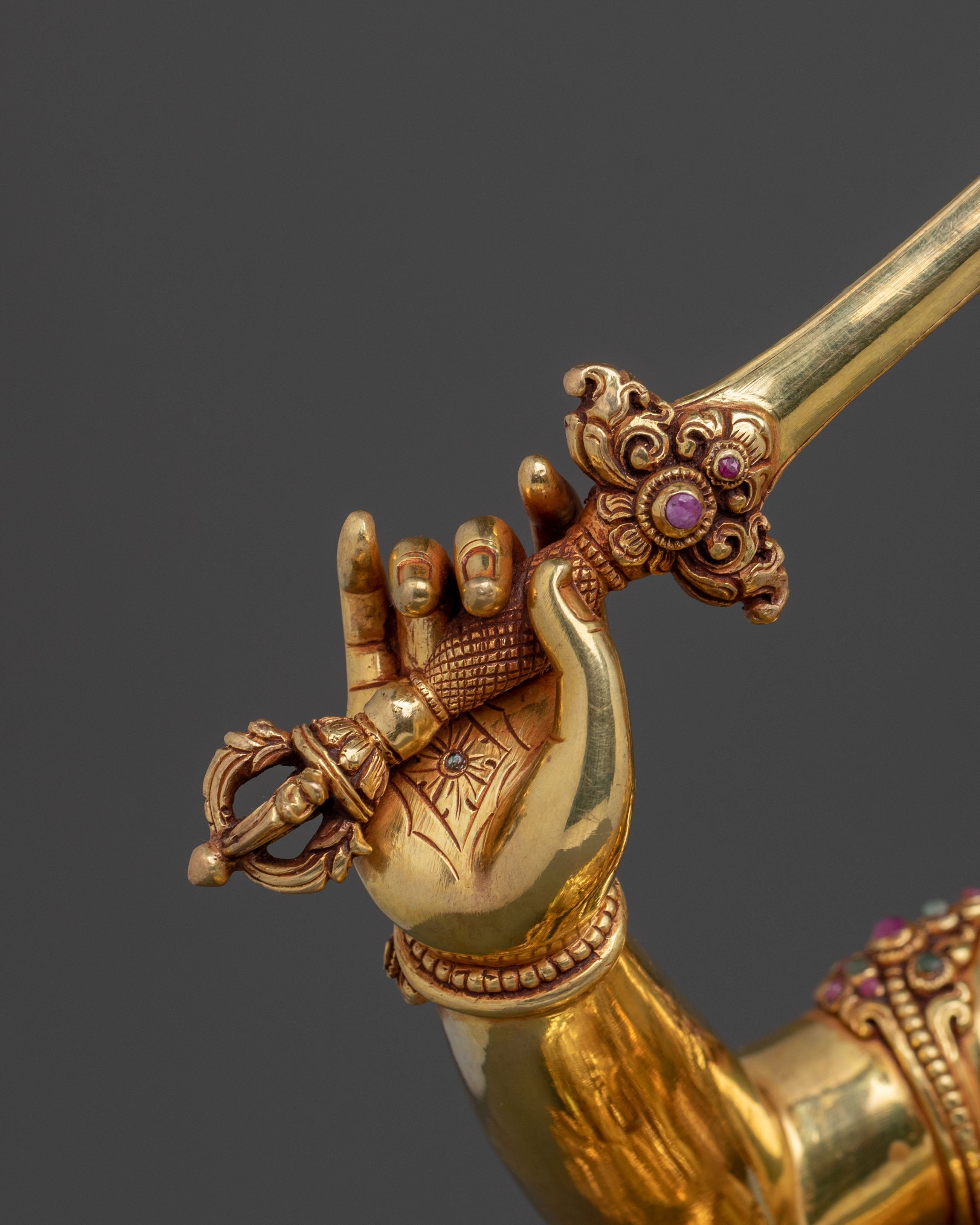 Manjushri: Radiant 24K Gold Gilded Wisdom Statue