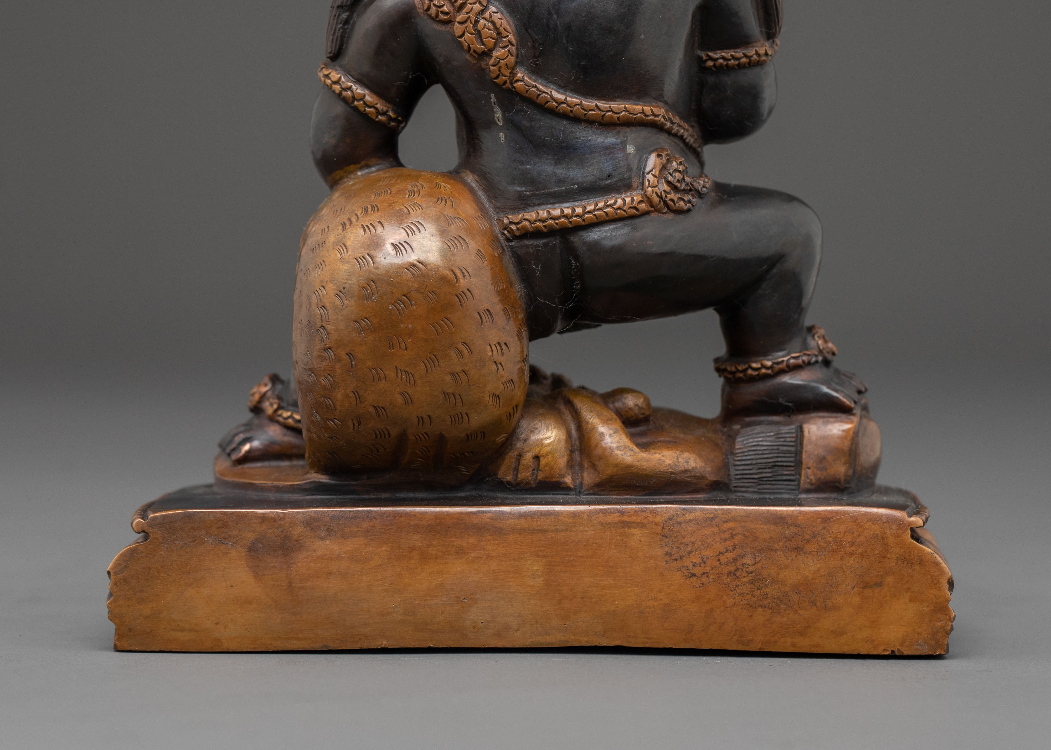 Black Dzambhala Statue | Oxidized Copper Figure