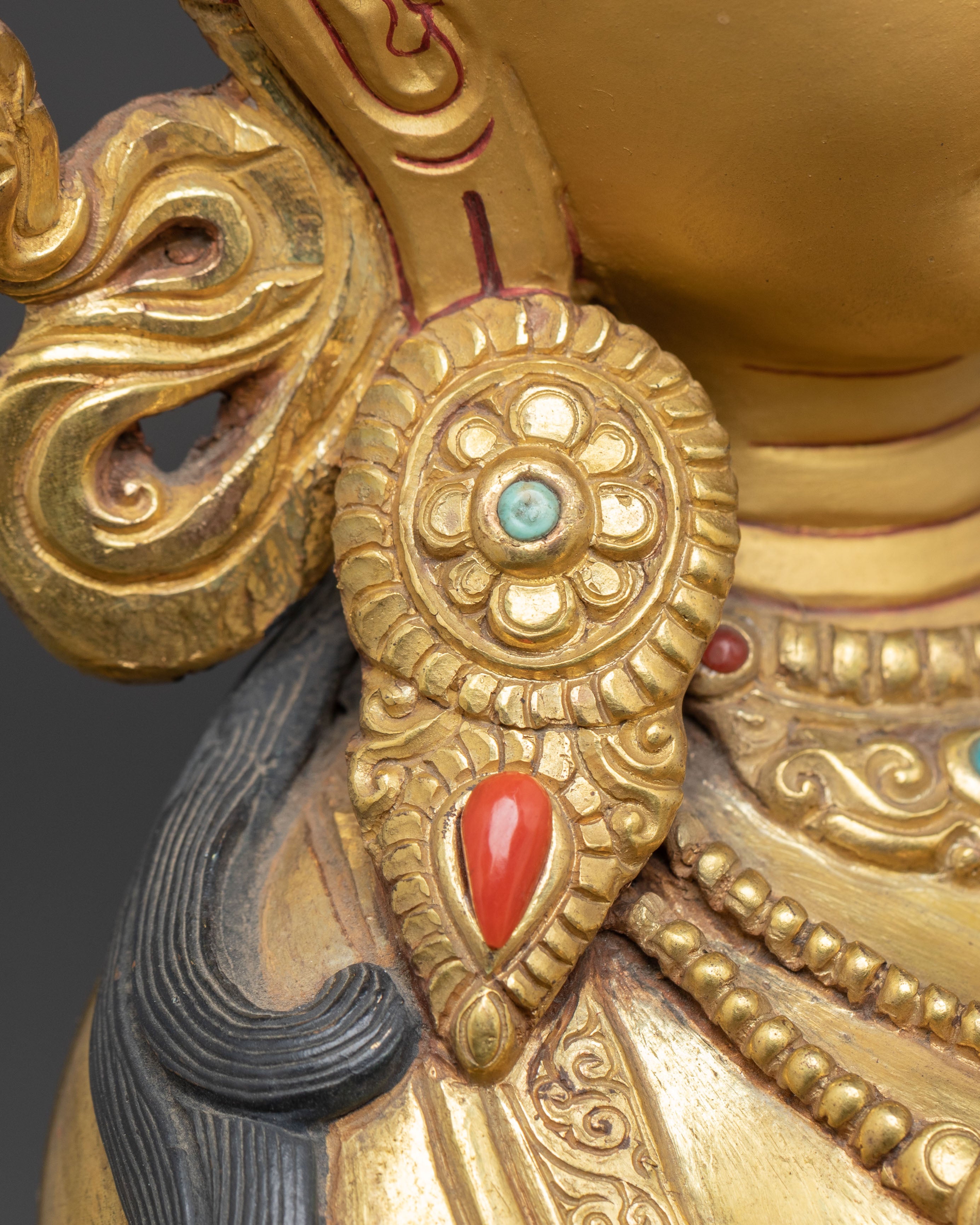 Himalayan Copper Statue of Bodhisattva Ksitigarbha | Tibetan Buddhism