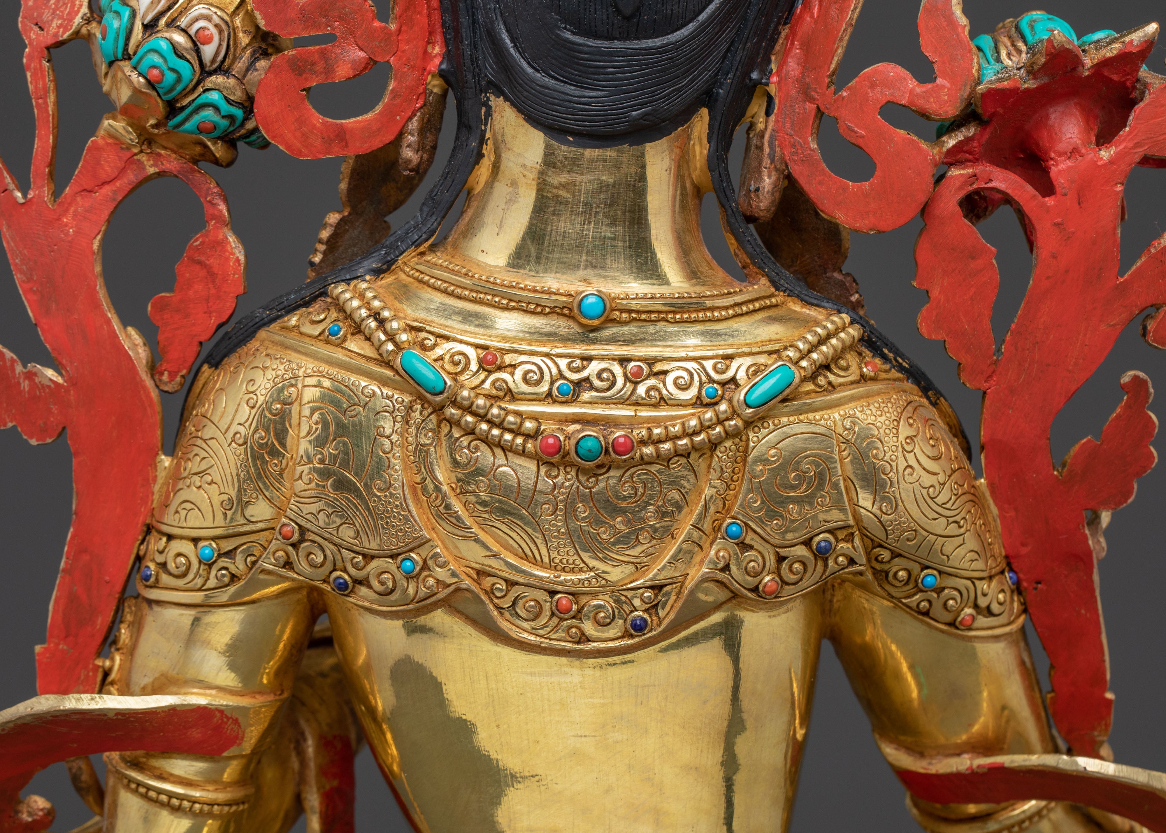 Sacred Compassion Green Tara Statue – Hand-Gilded Art