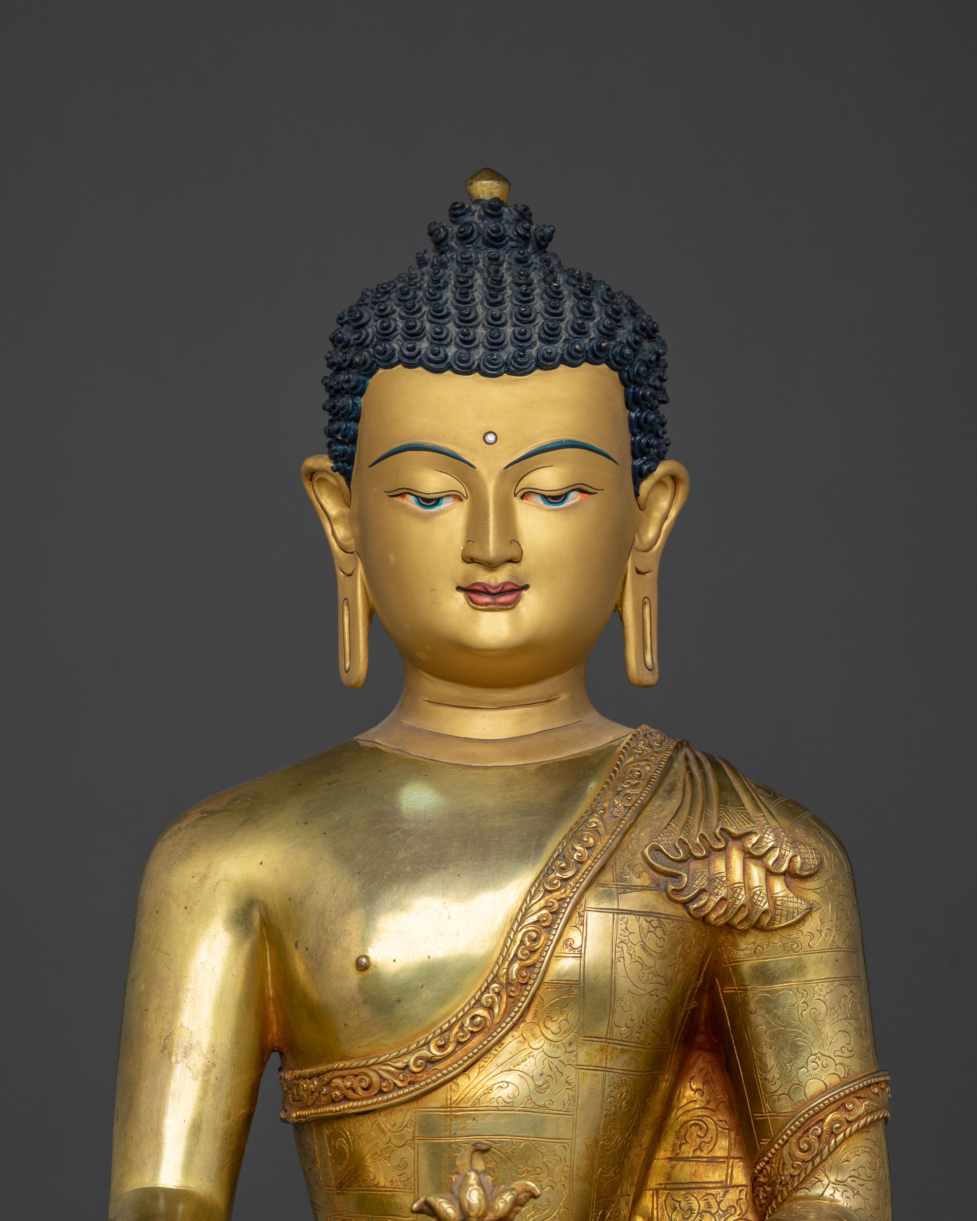 Tibetan Medicine Buddha Buddhist Statue | 24K Gold Gilded
