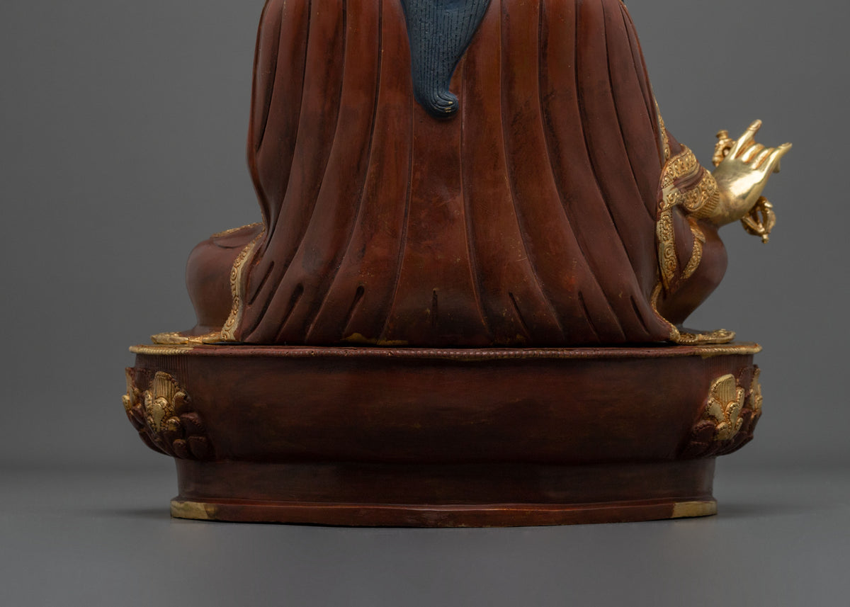 Guru Rinpoche 24K Gold-Coated Statue | Tibetan Guru Figurine