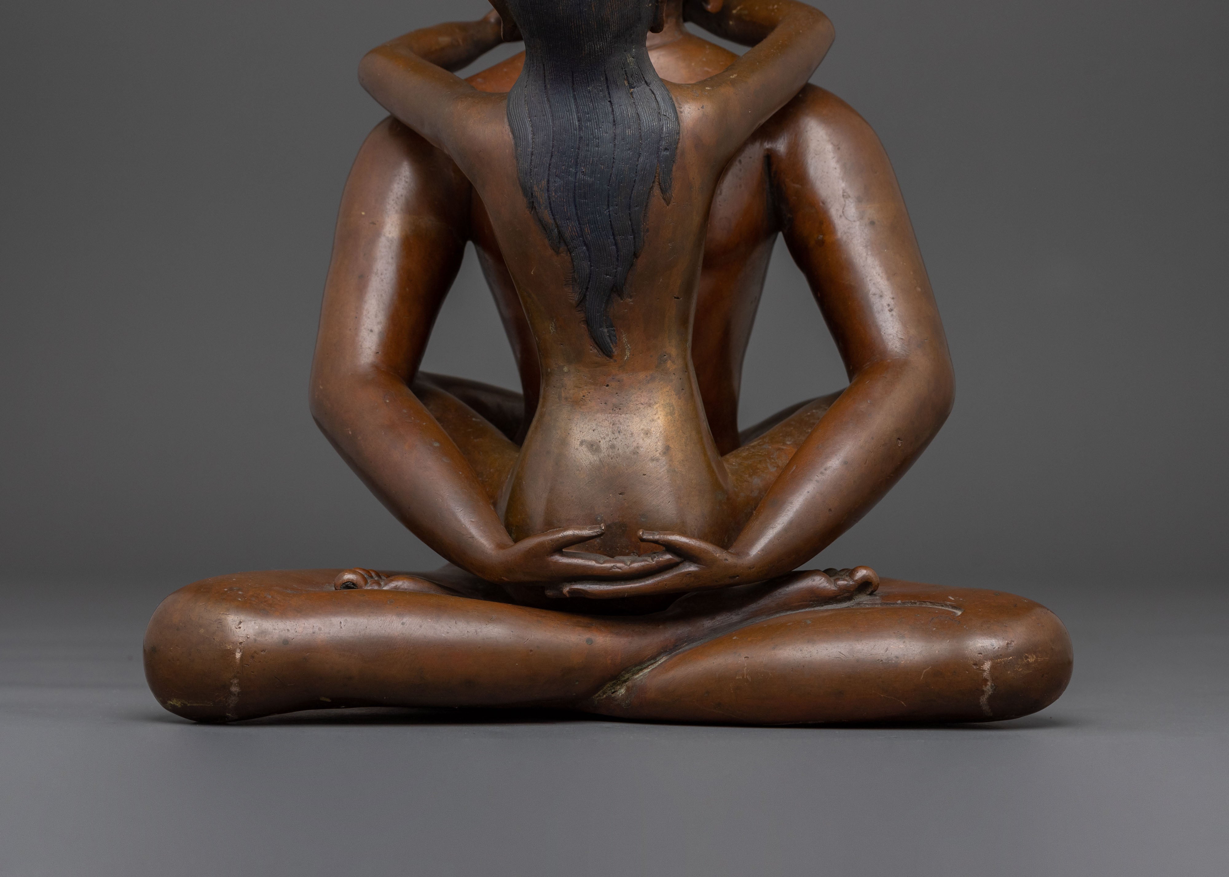 Samantabhadra Oxidized Sculpture with Consort | Altar Decor
