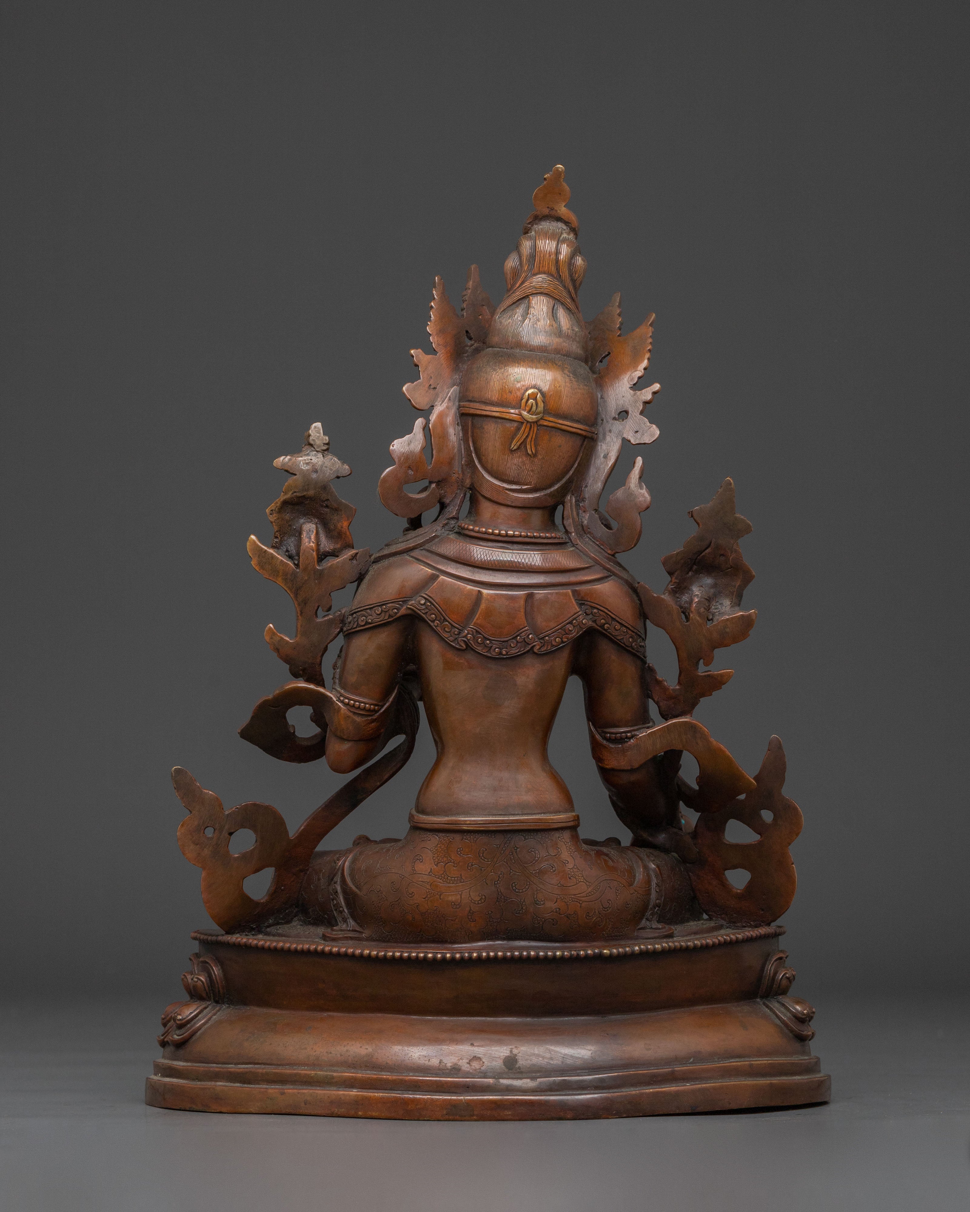White Tara Oxidized Copper Statue | Healing Goddess