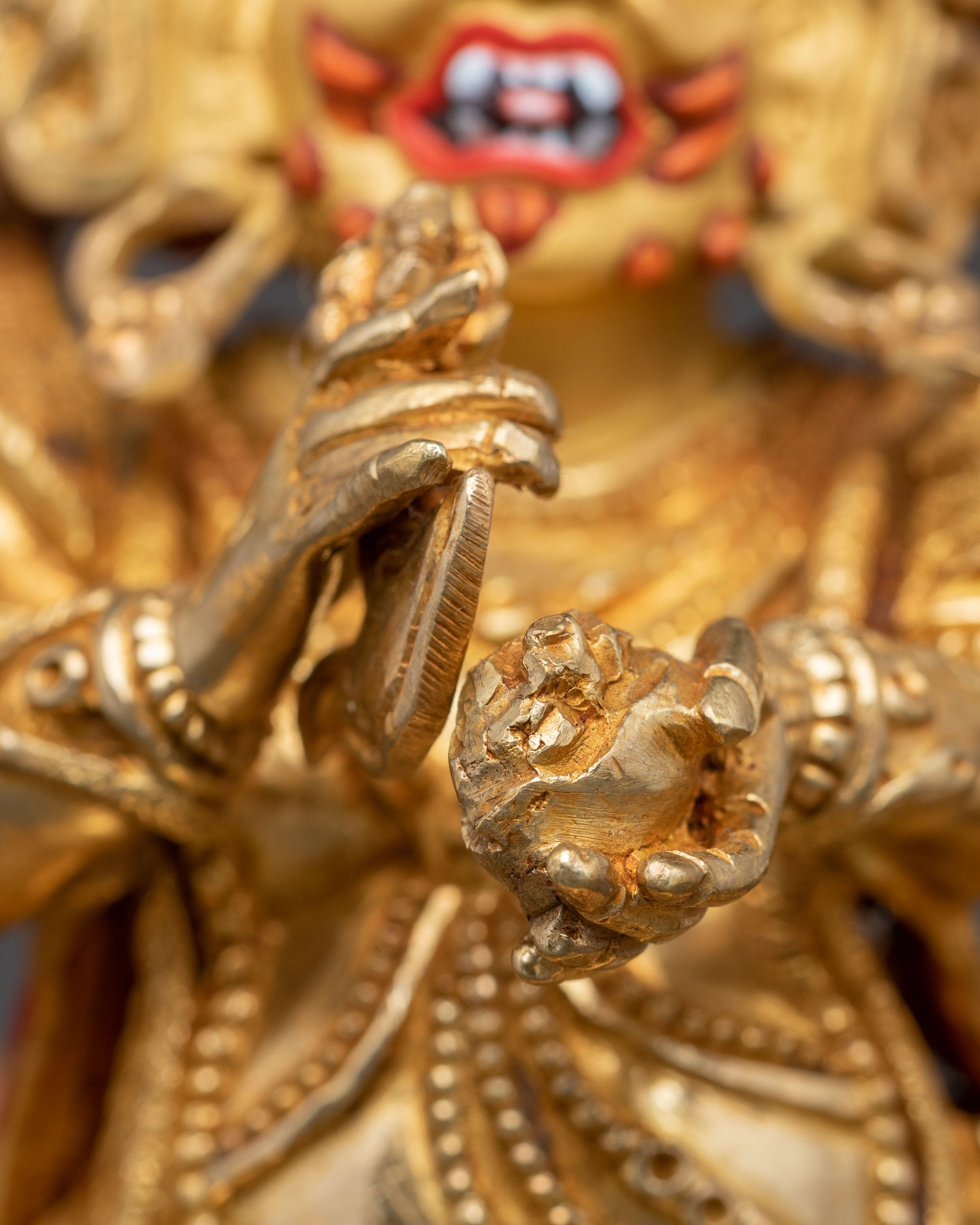 Golden Statue of Six-Armed Mahakala | Dharma Guardian