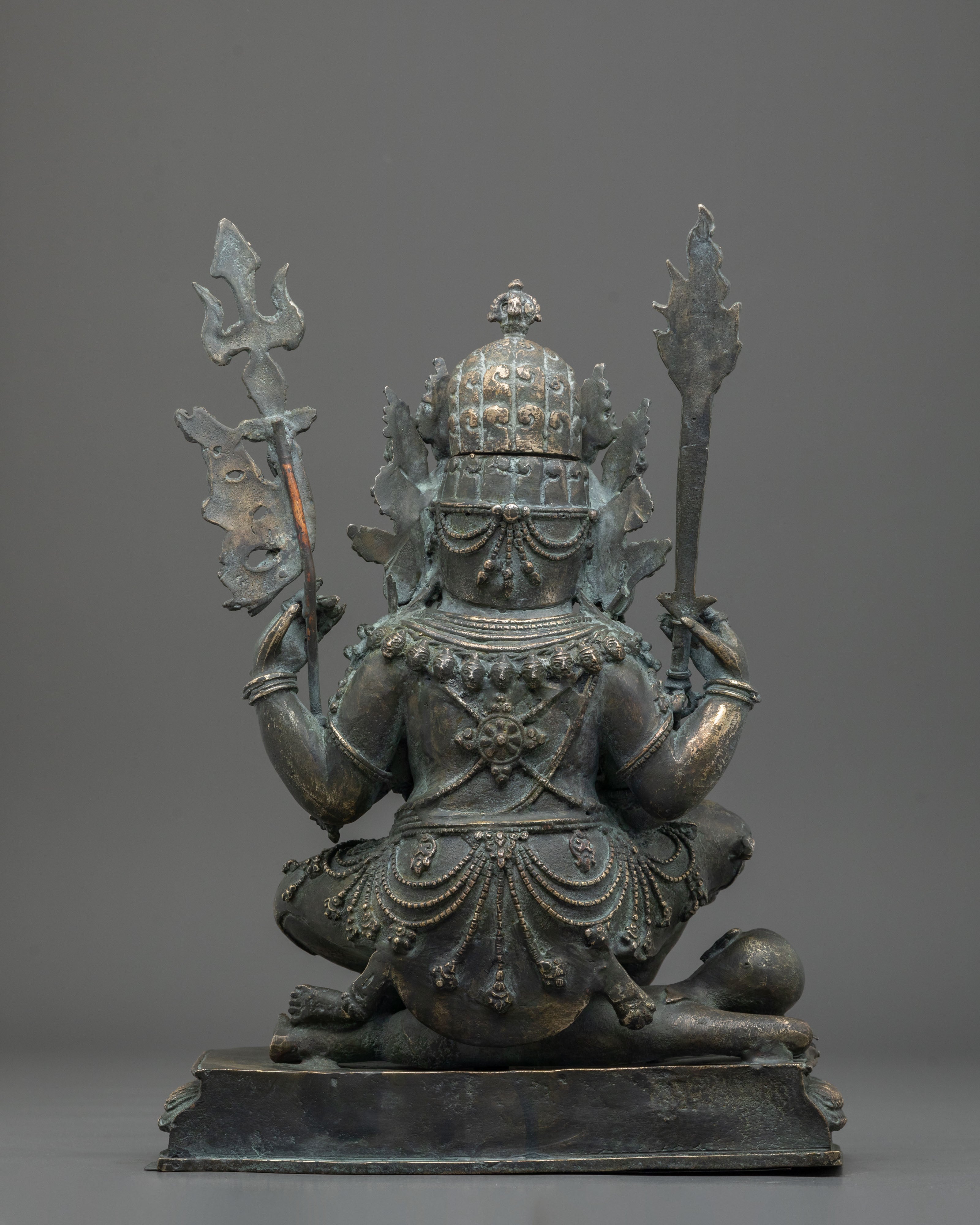 Chaturbhuja Mahakala Copper Statue | Buddhist Protector Sculpture