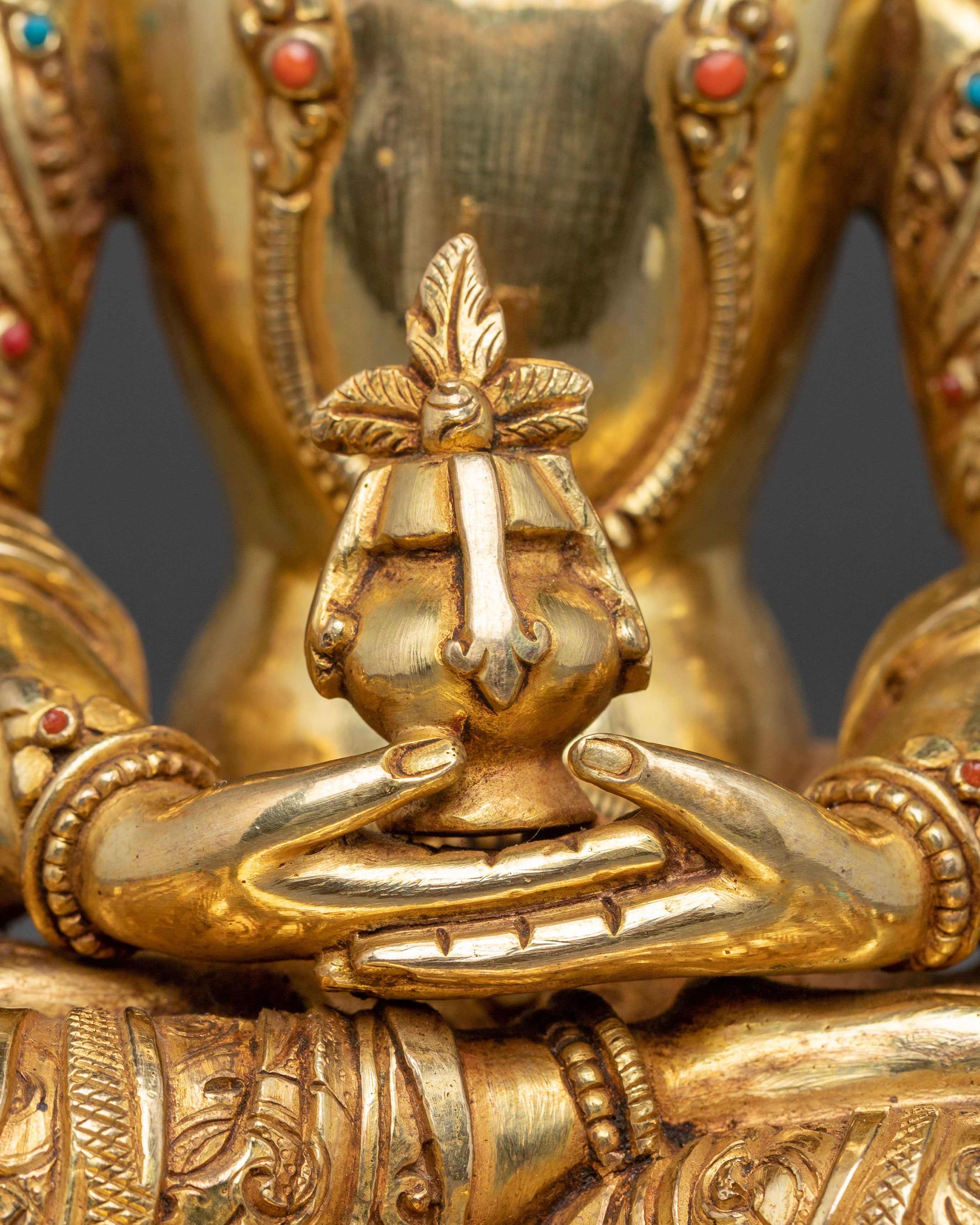 Handmade Amitayus Sacred Statue for Altar | Longevity, Healing and Spiritual Growth