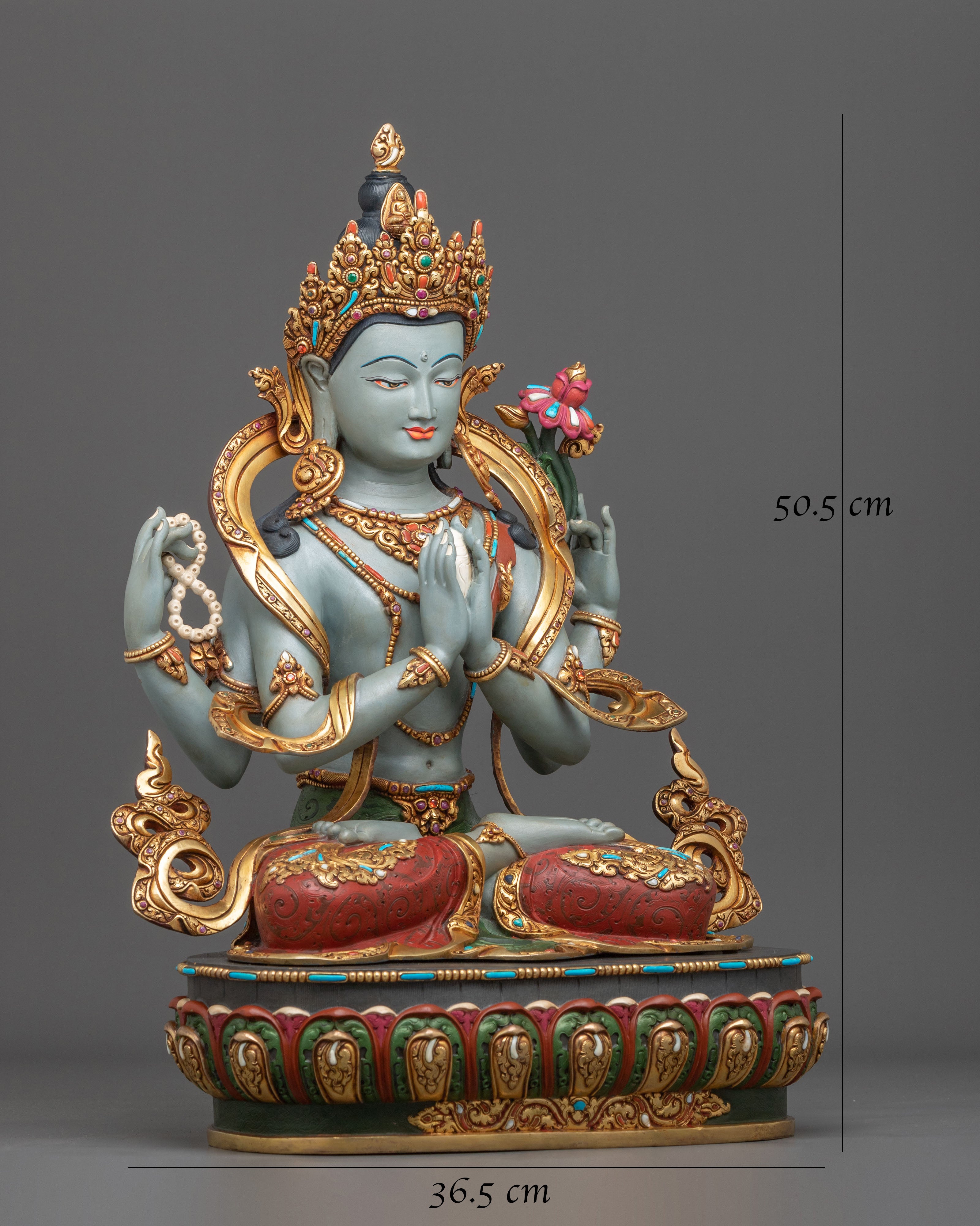 Tibetan Deity Four-Armed Chenrezig Statue | Home Decor