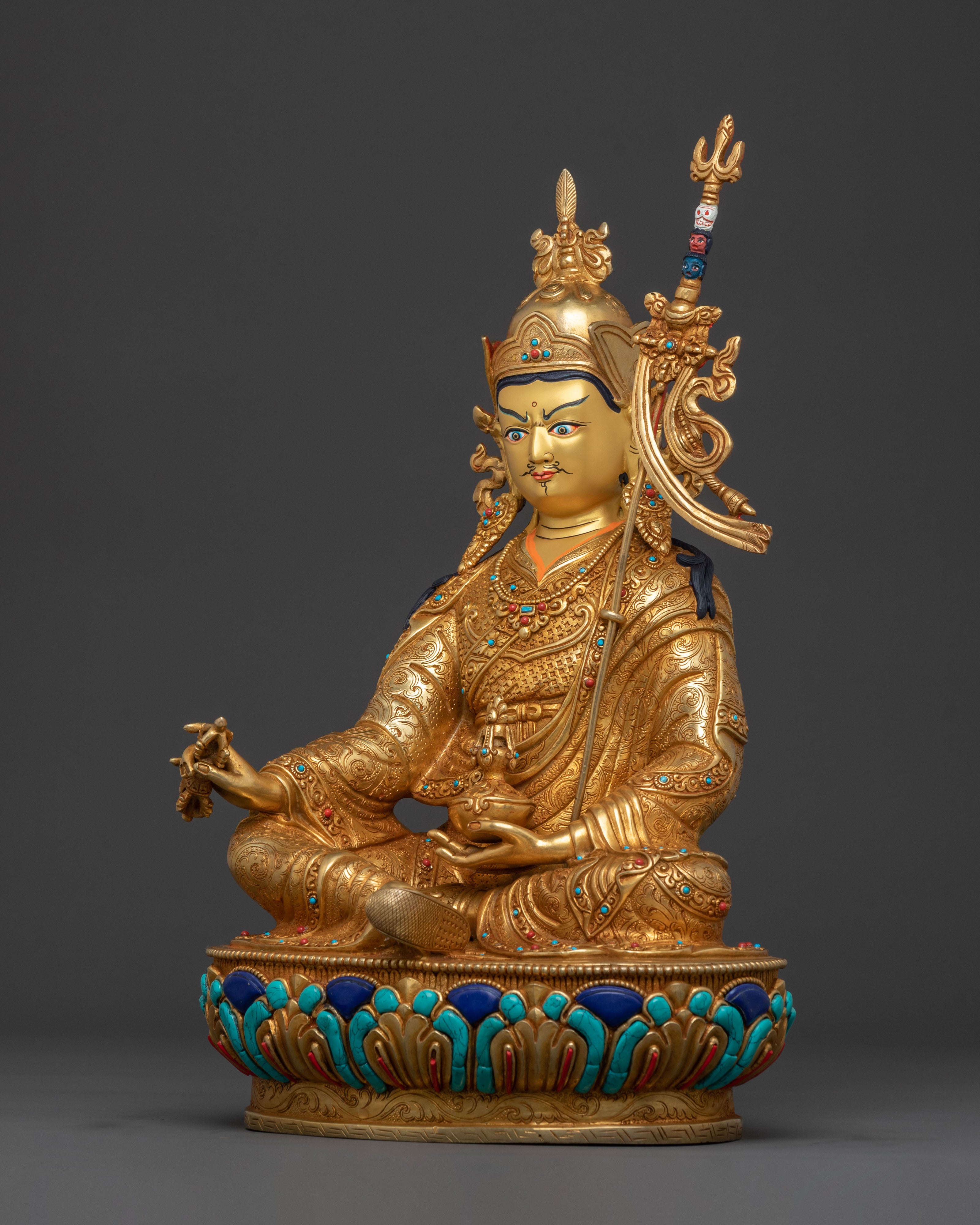 Guru Rinpoche Himalayan Sculpture | Buddhist Shrine Decor