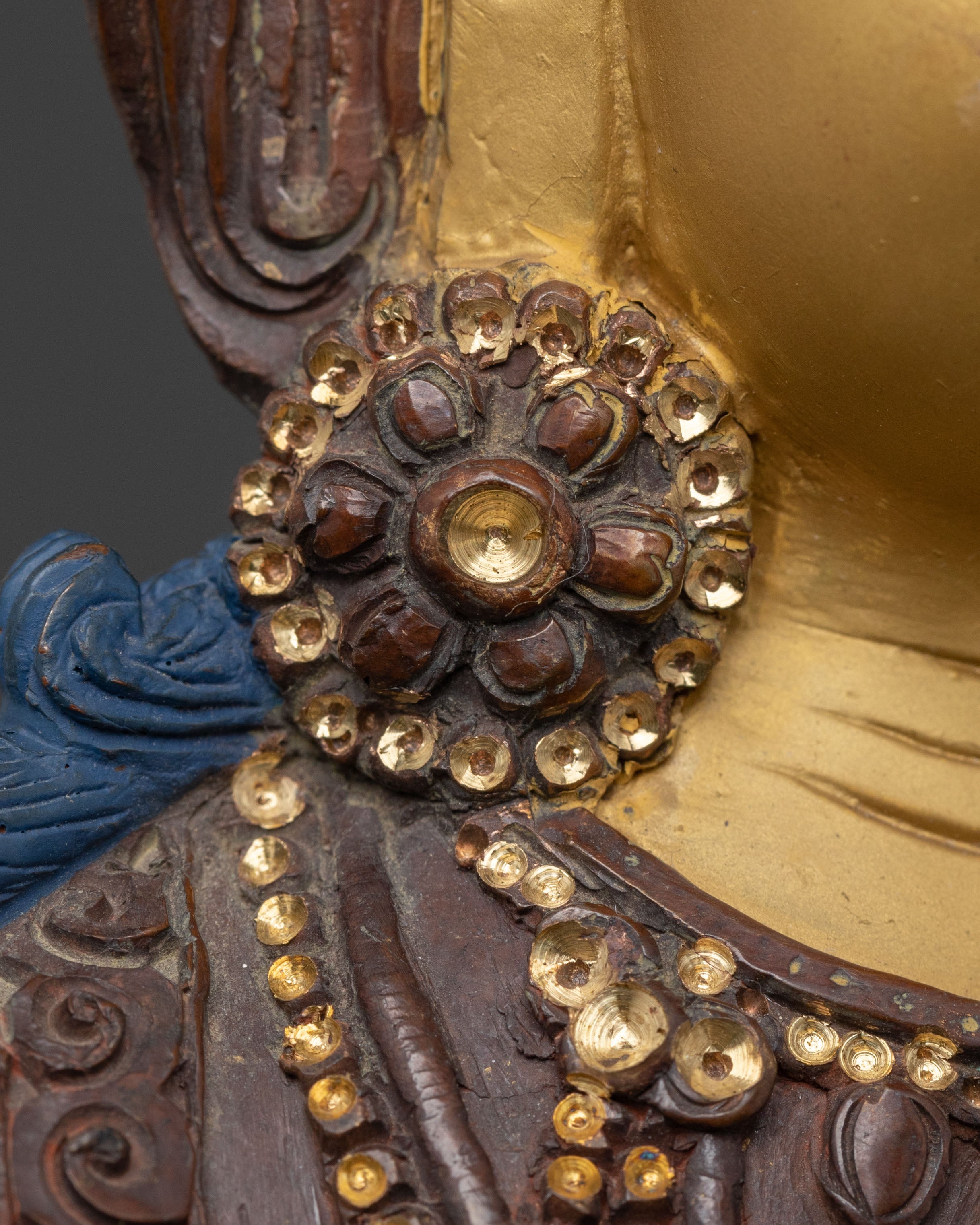 Vajrasattva Handcrafted Golden Statue: Buddha of Purification