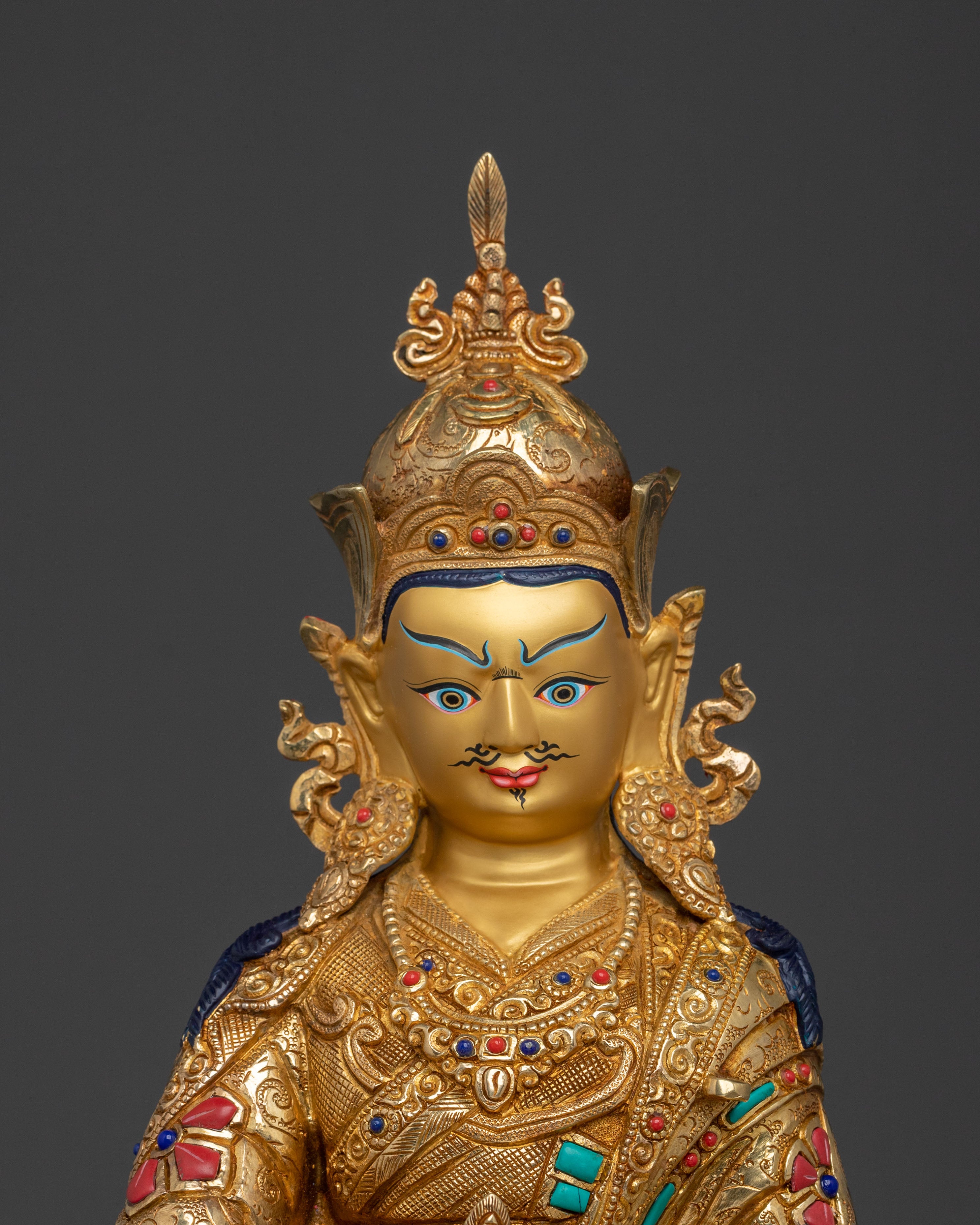 Tibetan Guru Rinpoche Sculpture: Wisdom Figurine