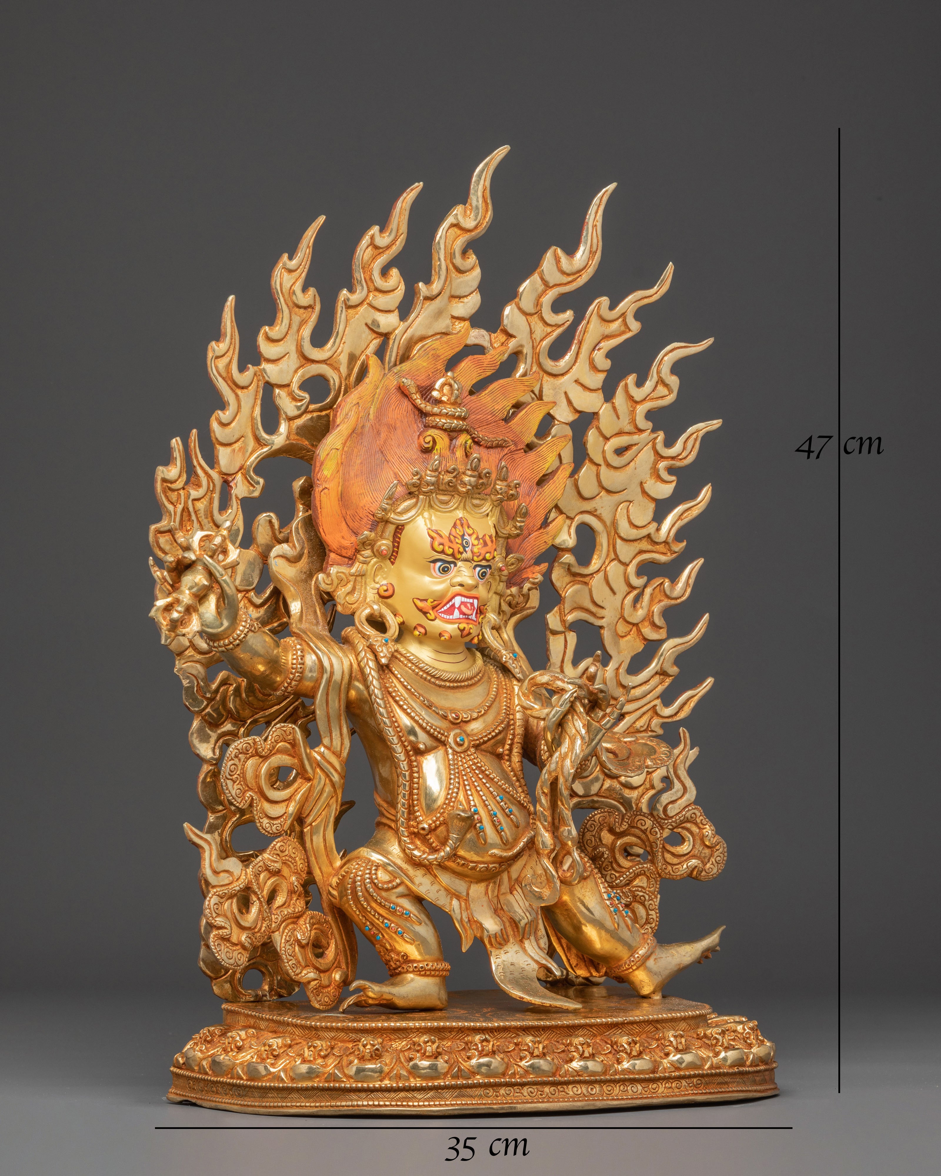 Golden Statue of Dharma Protection Vajrapani | Guardian of the Dharma
