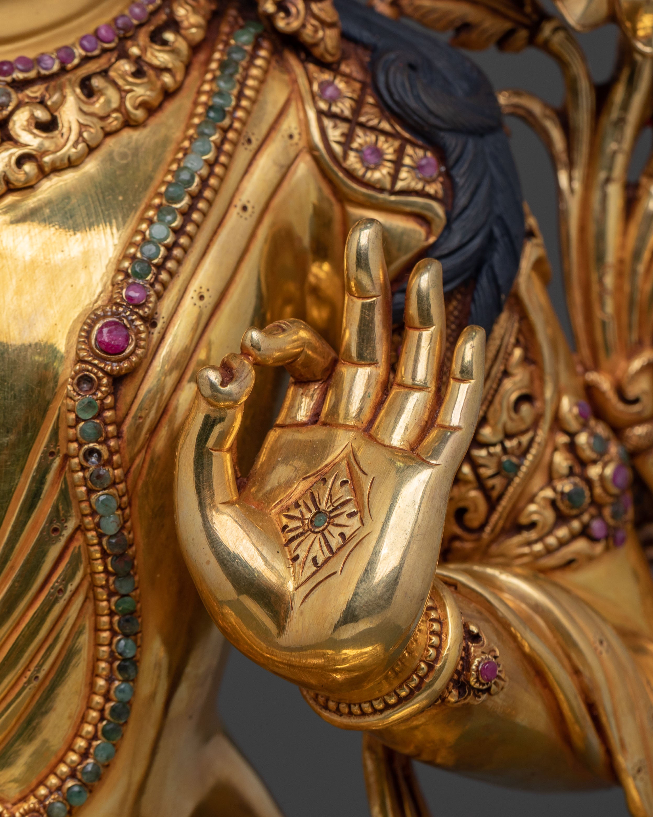 Manjushri: Radiant 24K Gold Gilded Wisdom Statue
