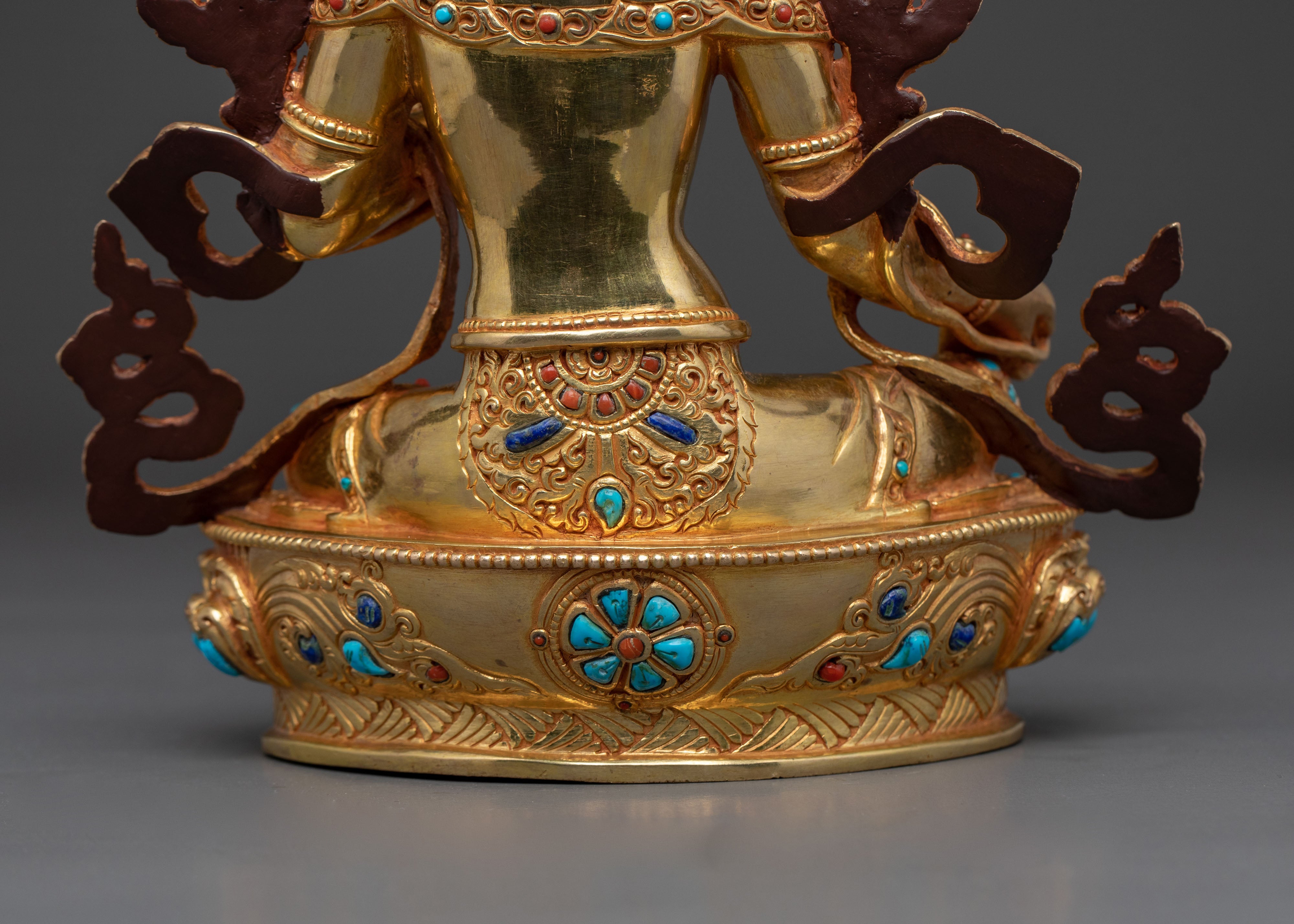 Green Tara 24K Gold Gilded Statue | Himalayan Artistry