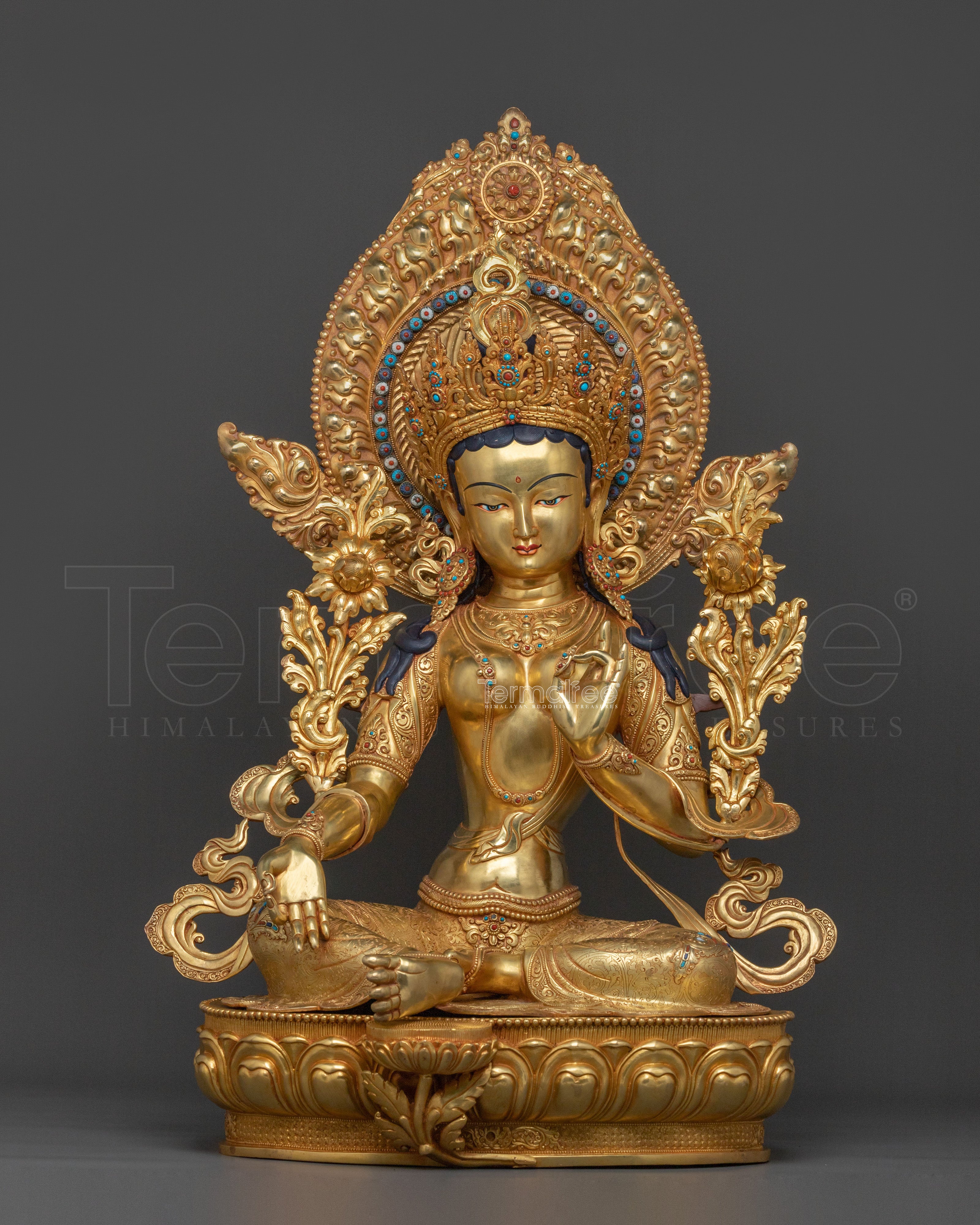 Green Tara statue 