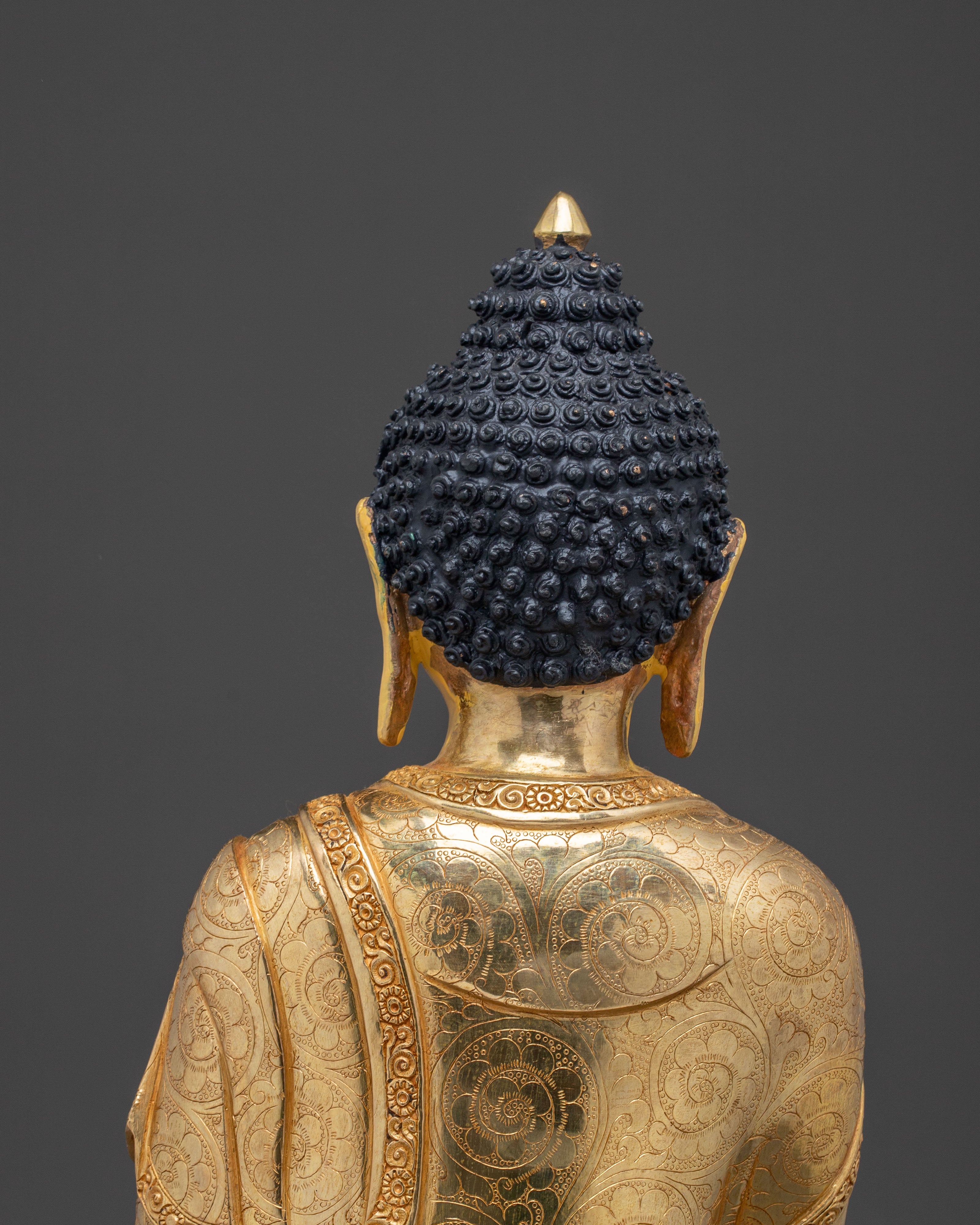 Handcrafted Divine Shakyamuni Buddha Statue: 24K Gold Gilded Serenity