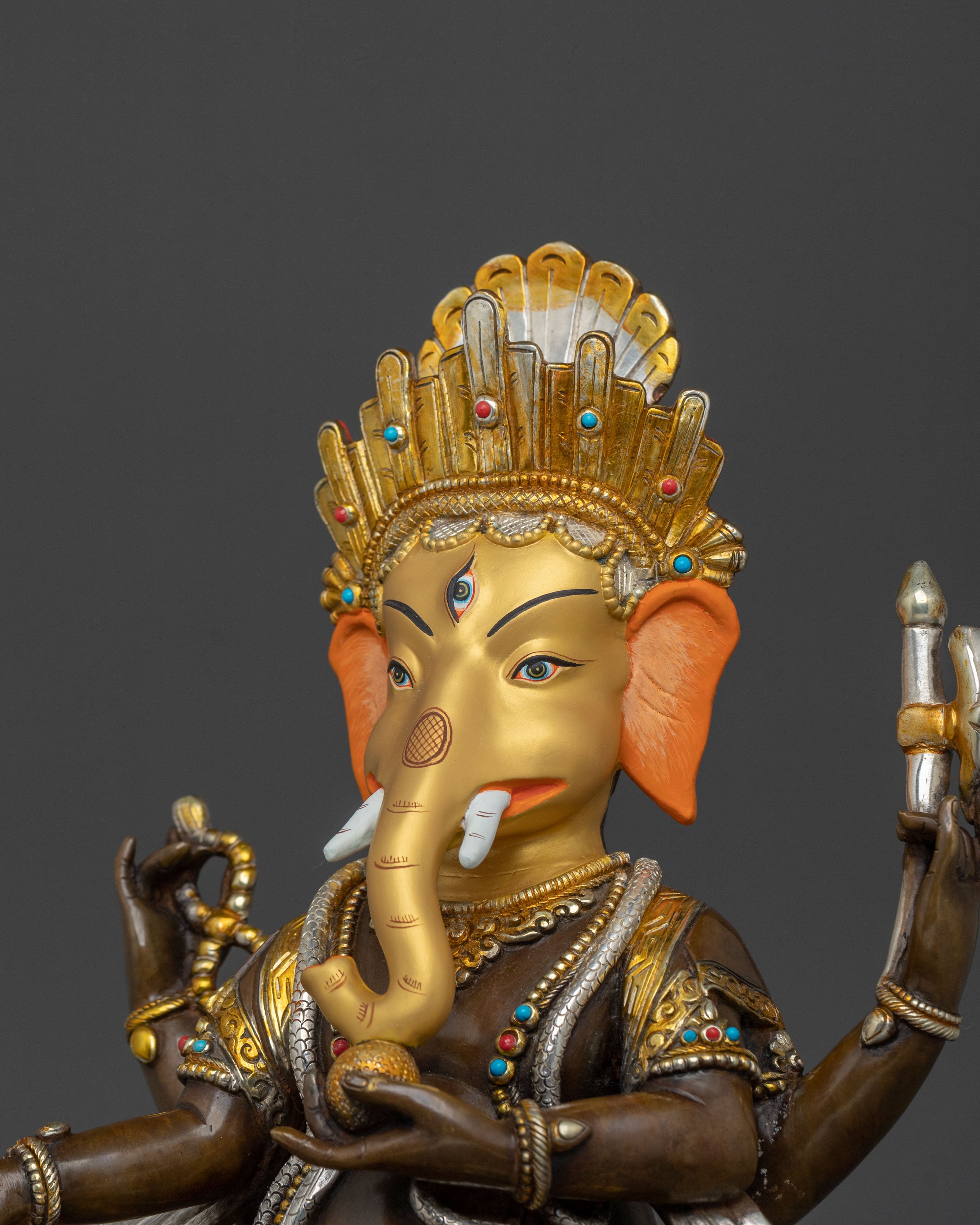 24K Gold Gilded  Ganesh Statue | Remover of Obstacles