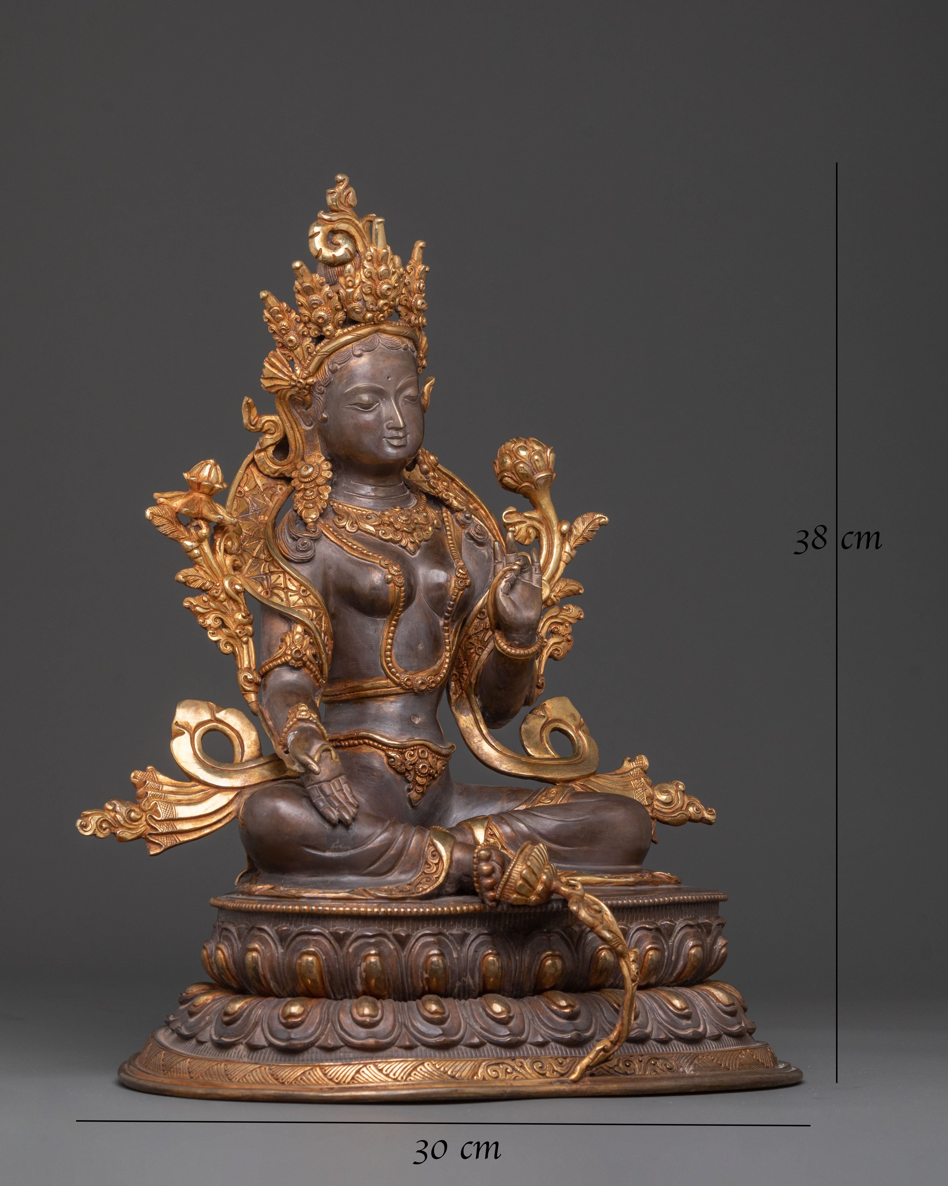 Handcrafted Green Tara Protection Statue
