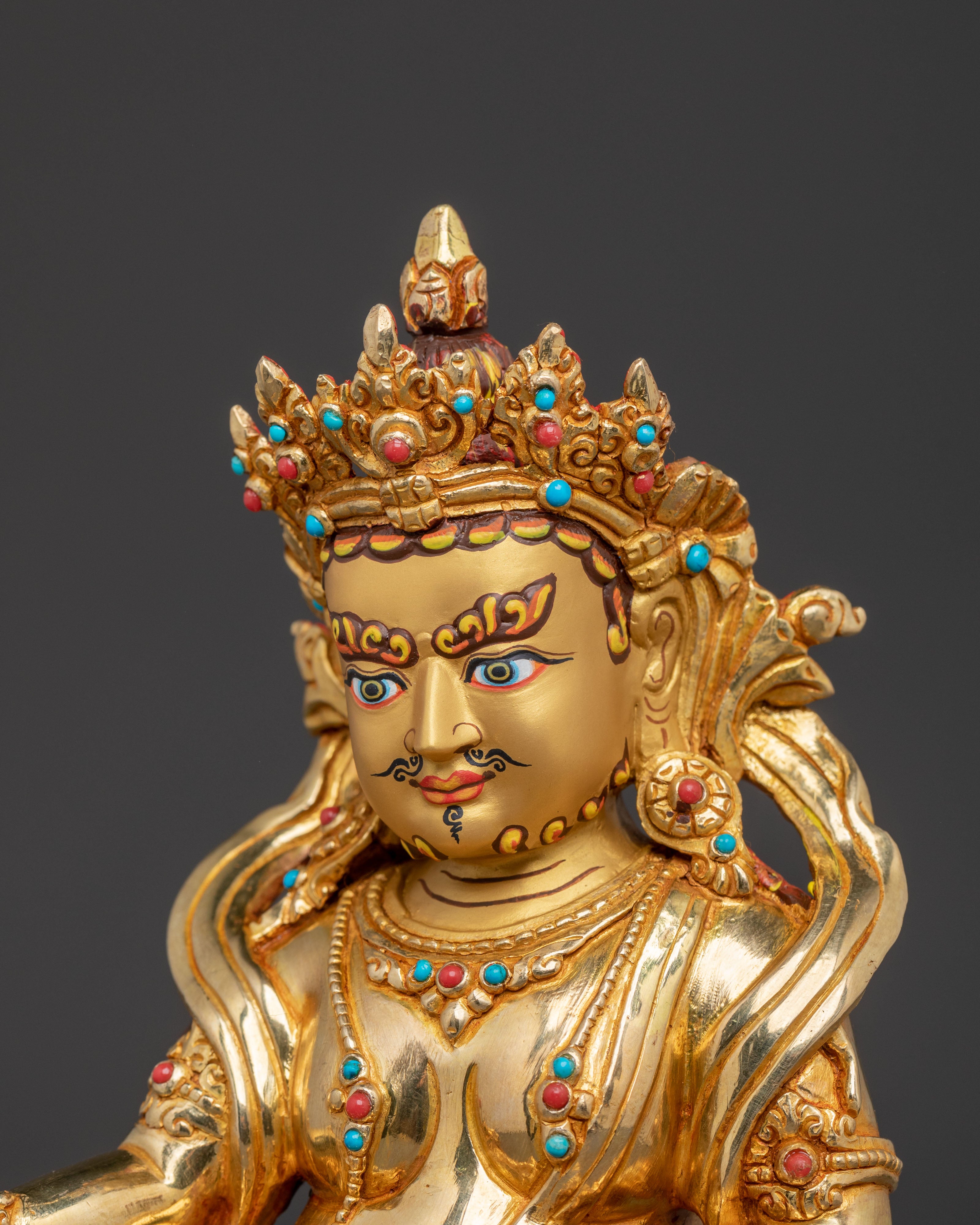Wealth Bestowing Dzambhala Statue - Hand-Gilded Copper Art