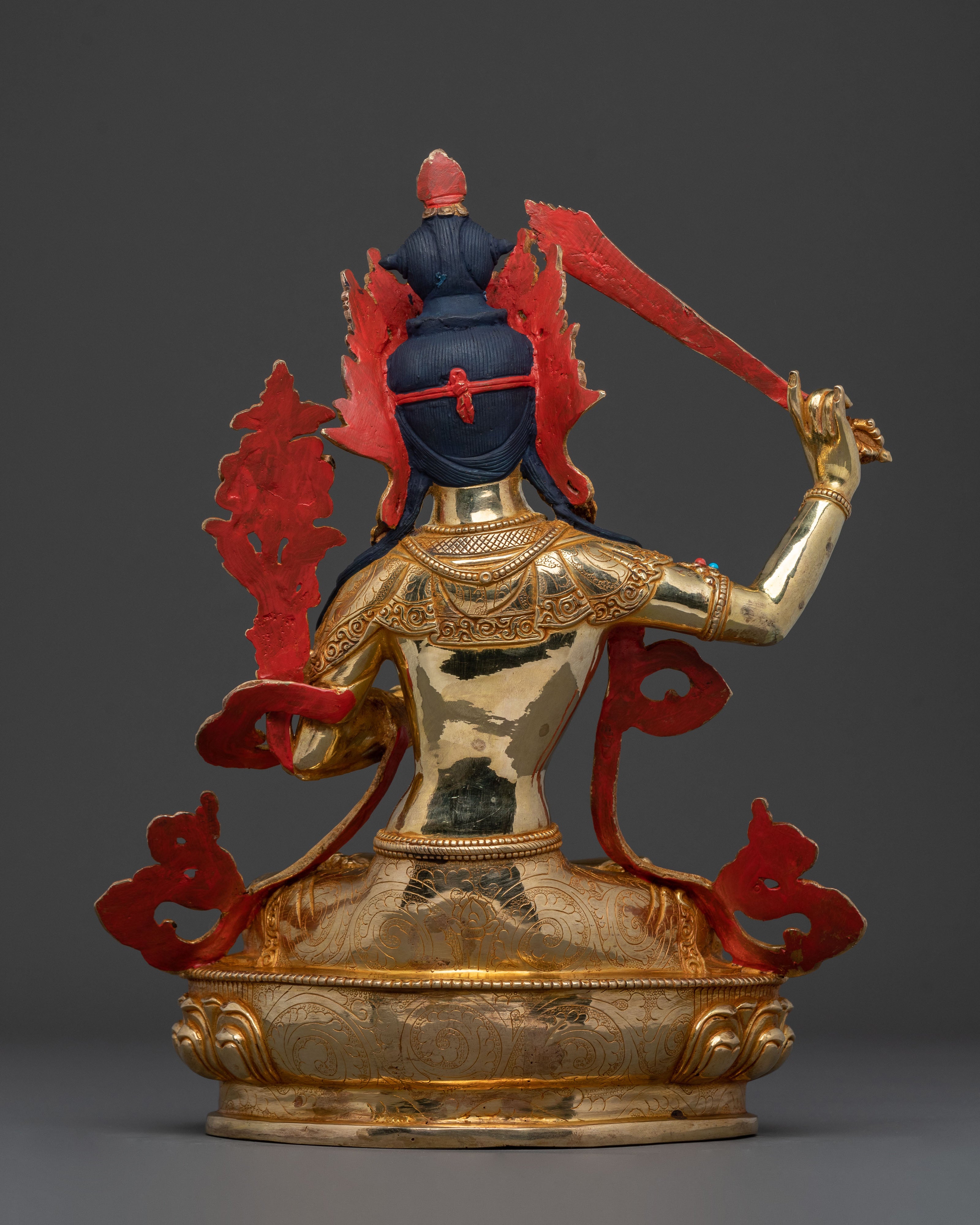Manjushri 24k Gold Golden Statue | Wisdom and Insight