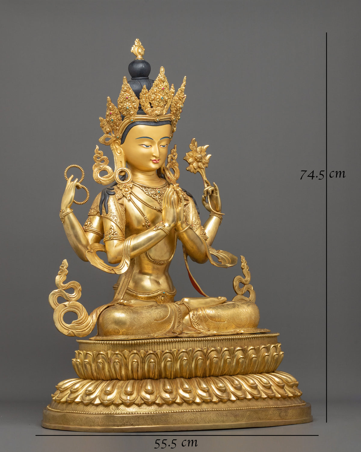 Chenrezig 24K Gold Gilded Figurine | Compassionated One