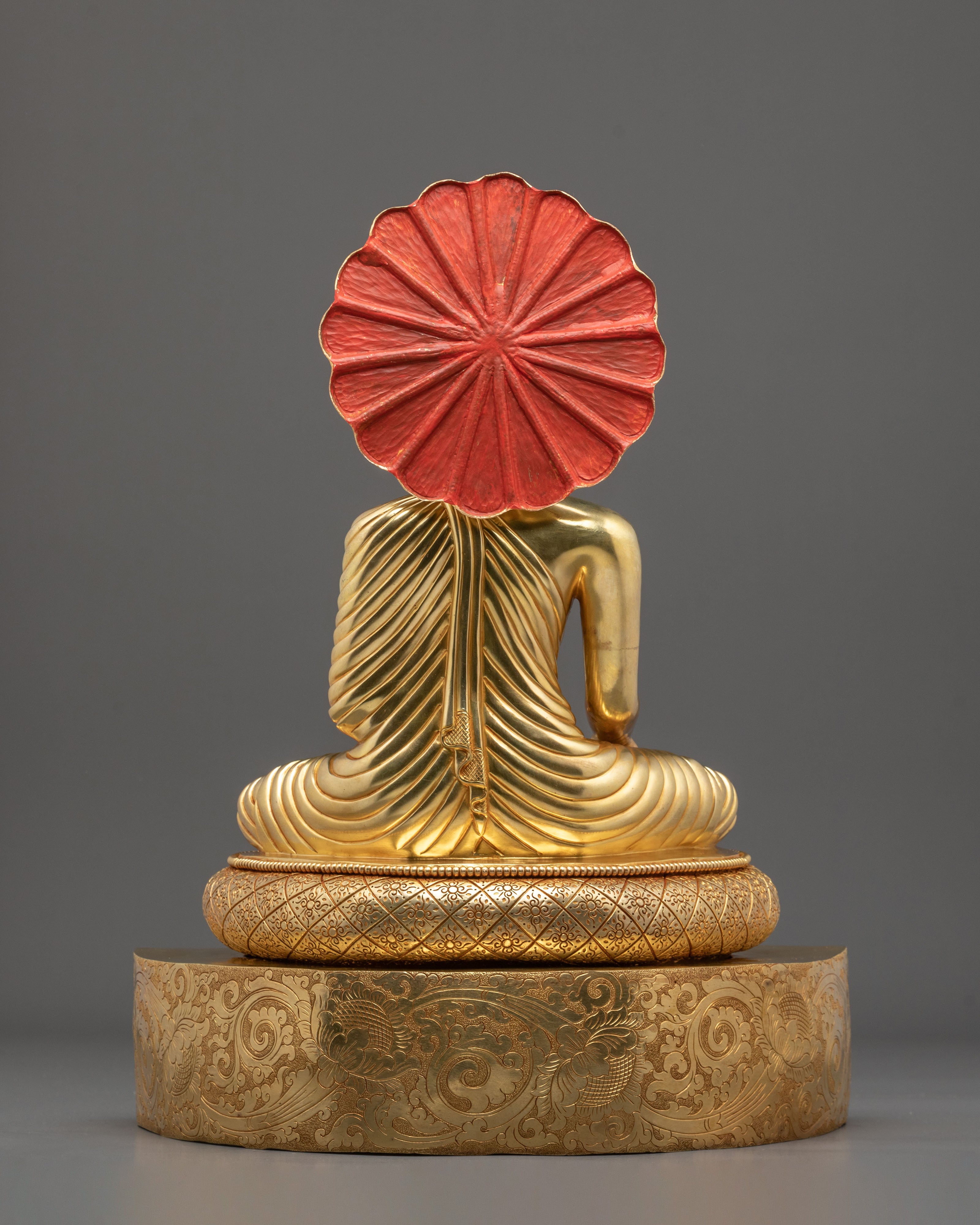 Gautama Buddha 24K Gold Gilded Sculpture: Divine Serenity