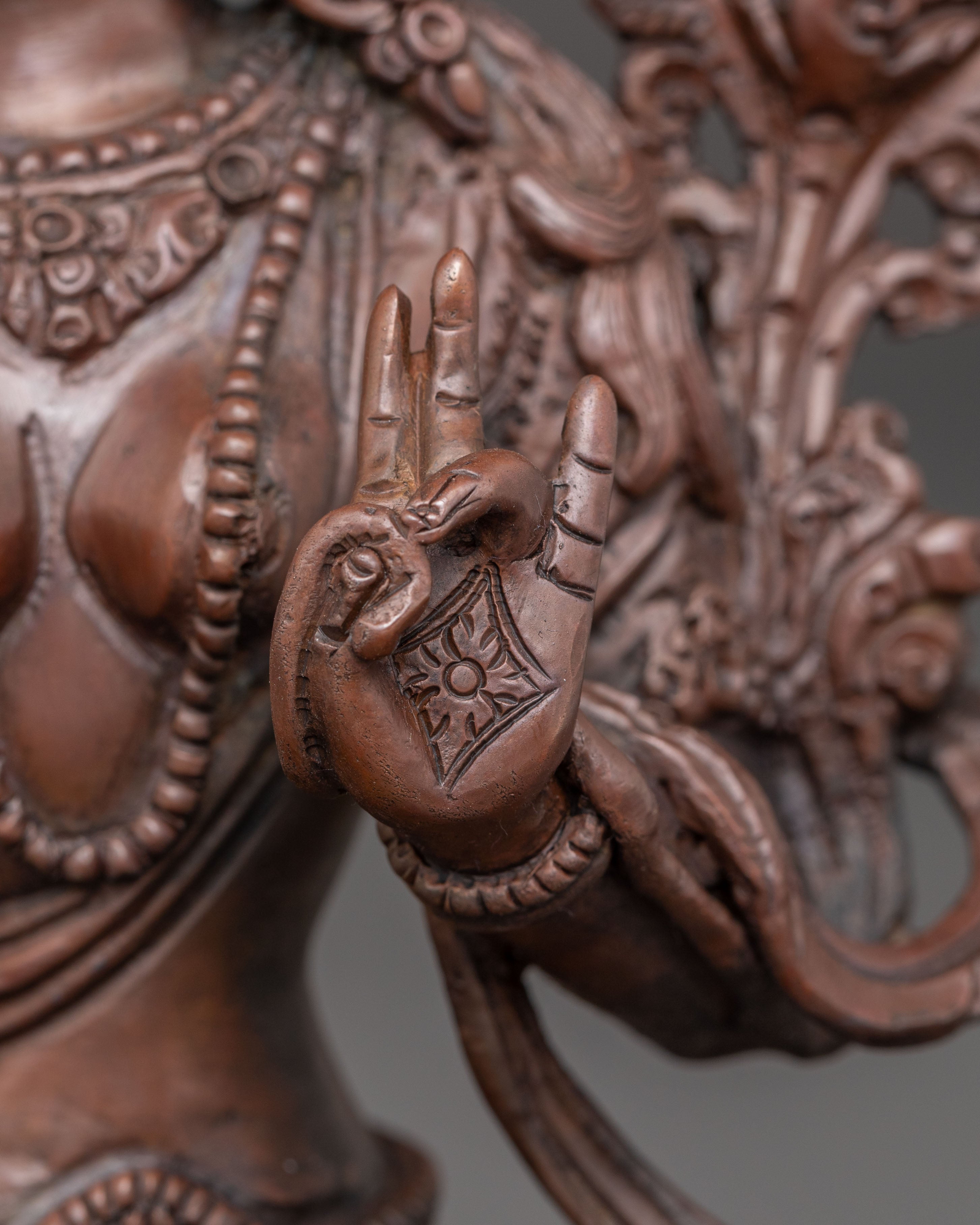 Handmade Green Tara Oxidized Statue | Tibetan Buddhist Deity