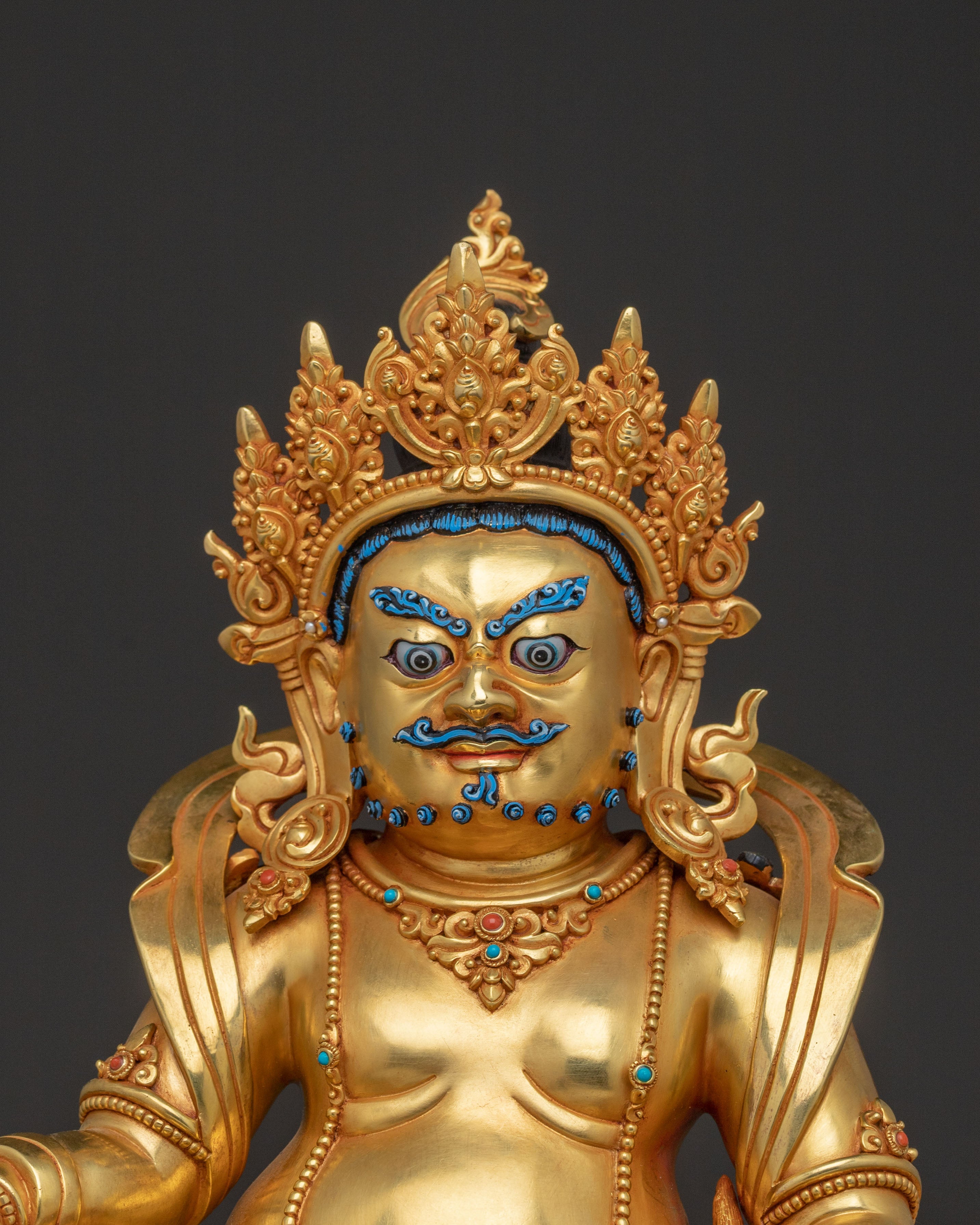 Yellow Dzambhala Wealth Deity Traditional Statue