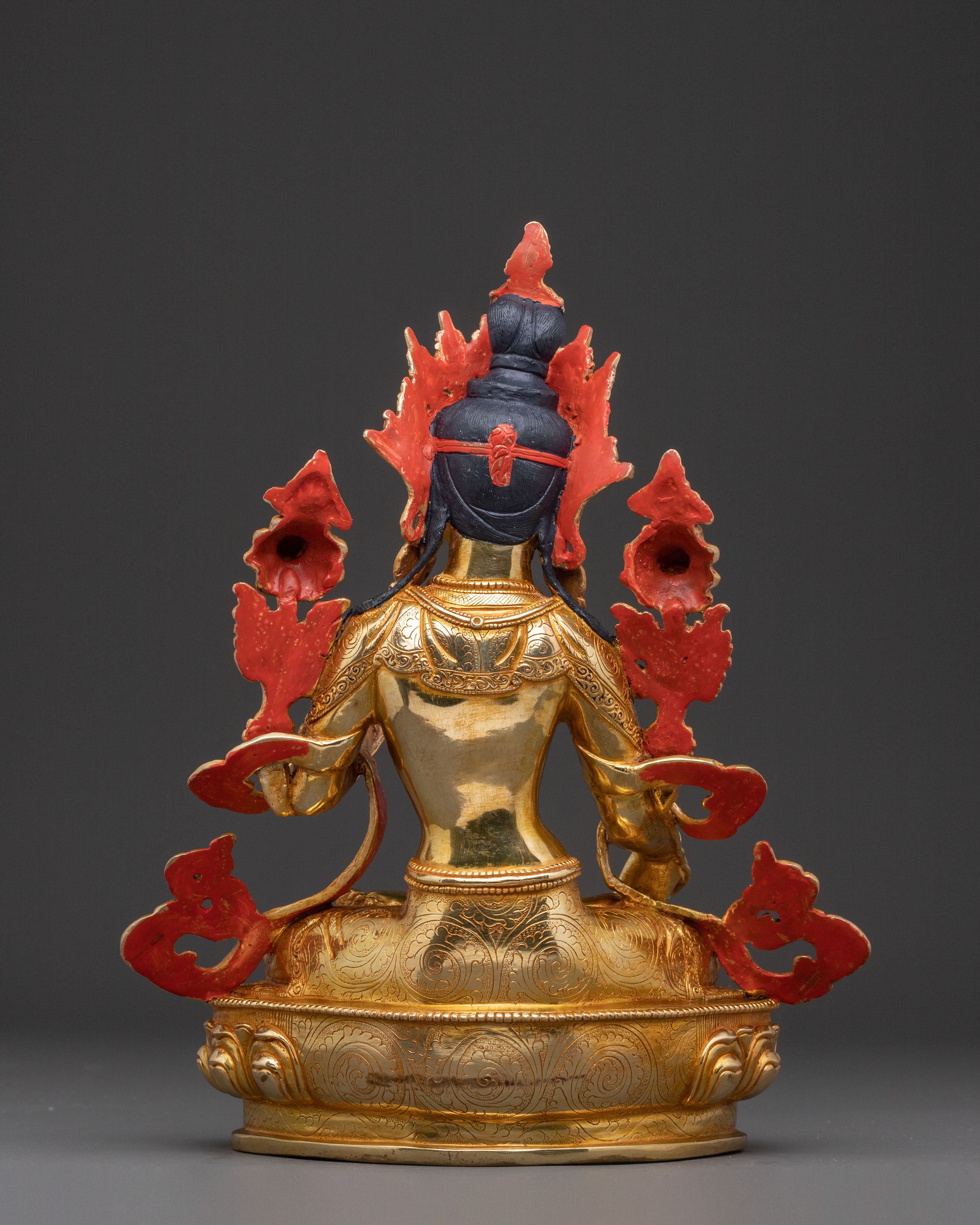 White Tara Healing Statue – Serene Gilded Copper