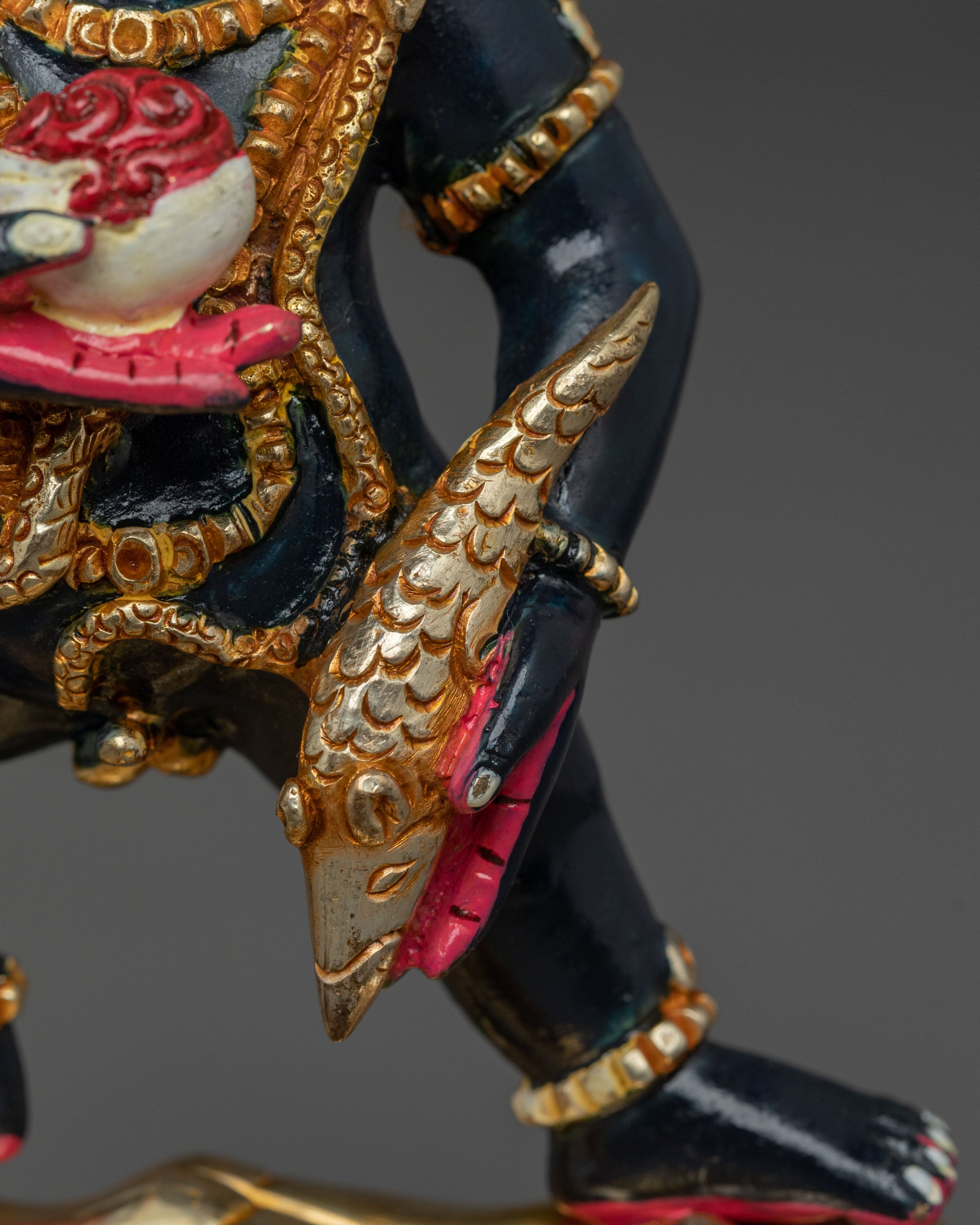 Black Dzambhala Protector Statue | Traditional Buddhist Deity Figure