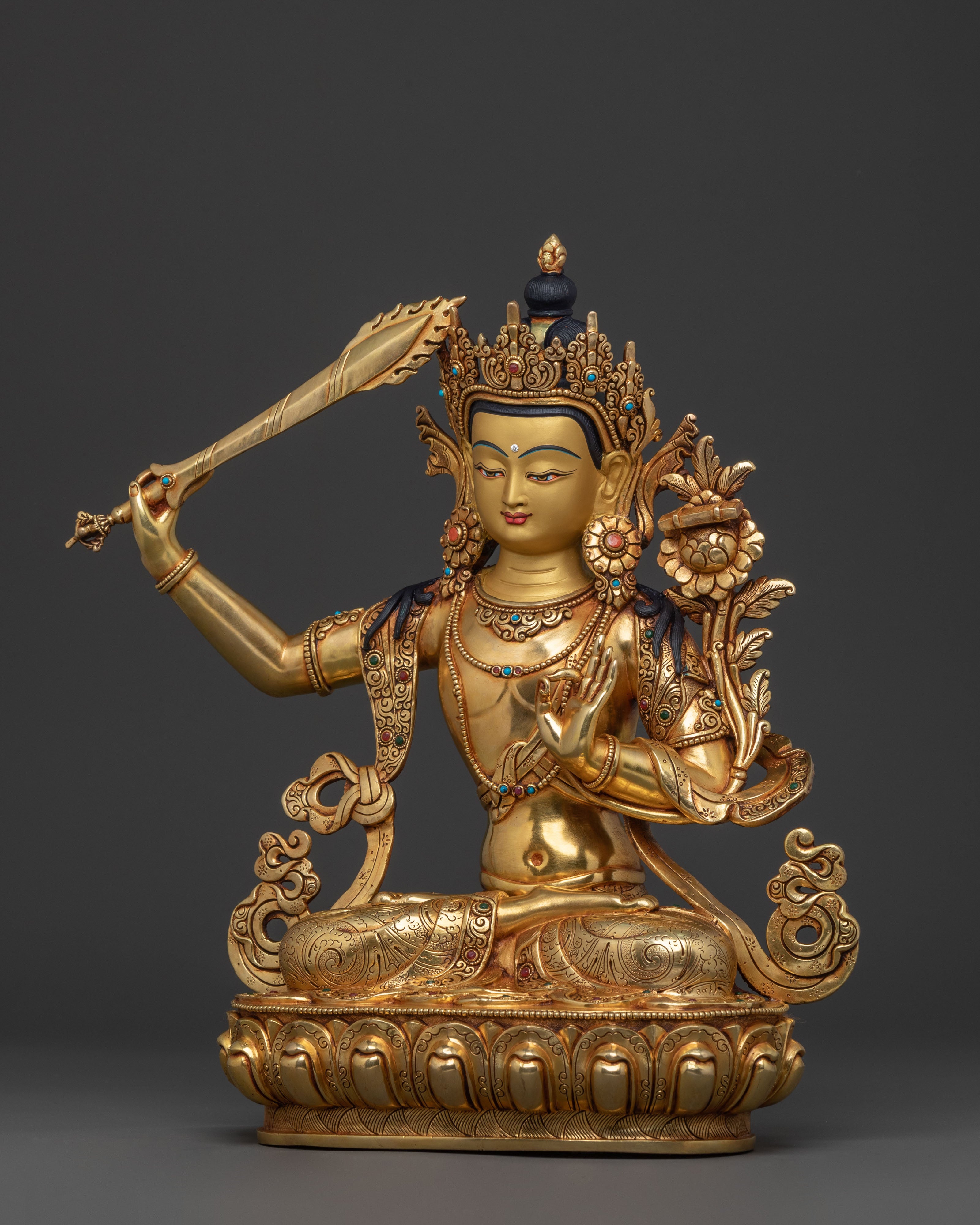 Radiant Manjushri Wisdom Statue | Enlightened Decor for Spiritual Spaces