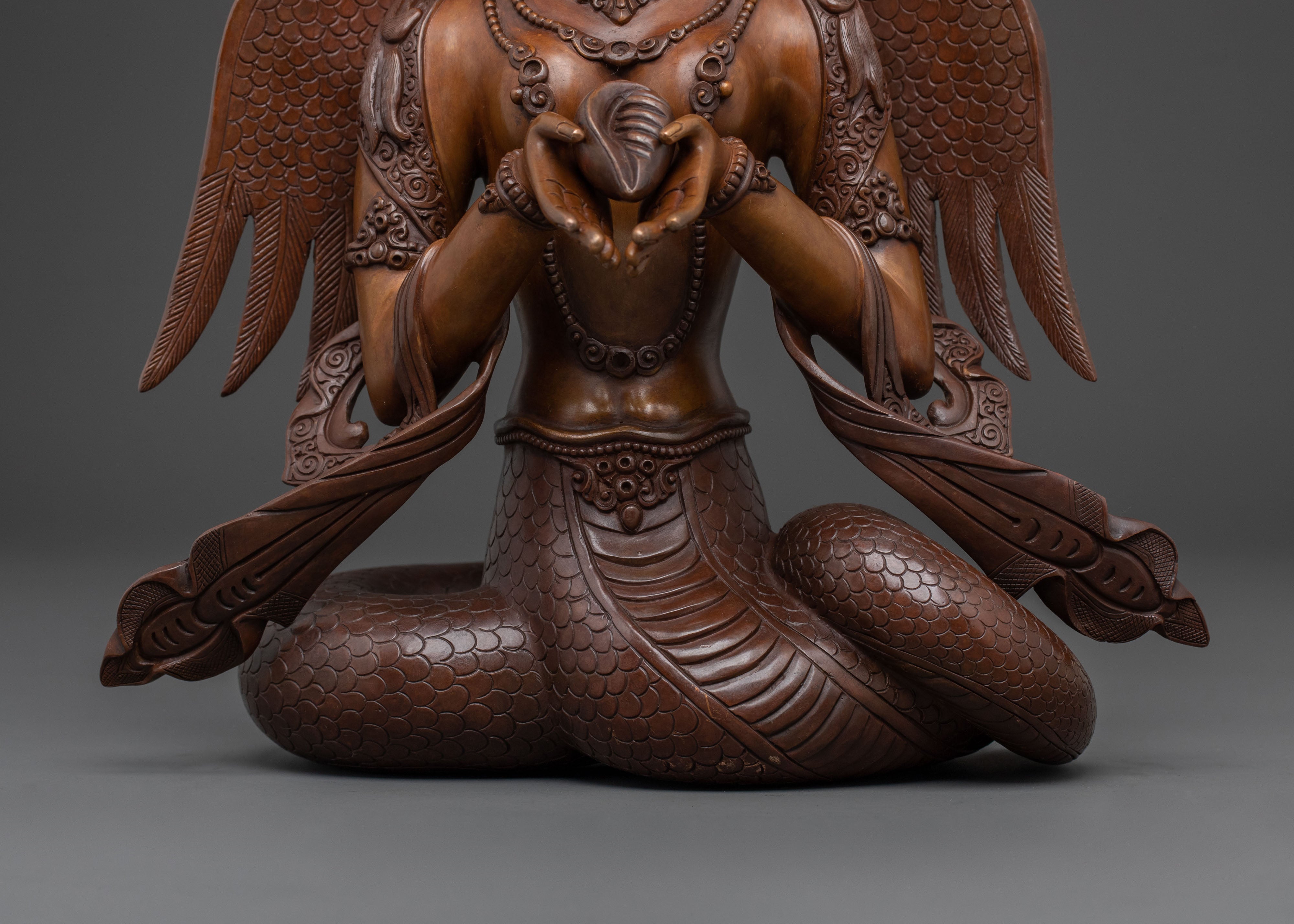 Oxidized Copper Nagkanya Sculpture | Spiritual Decor