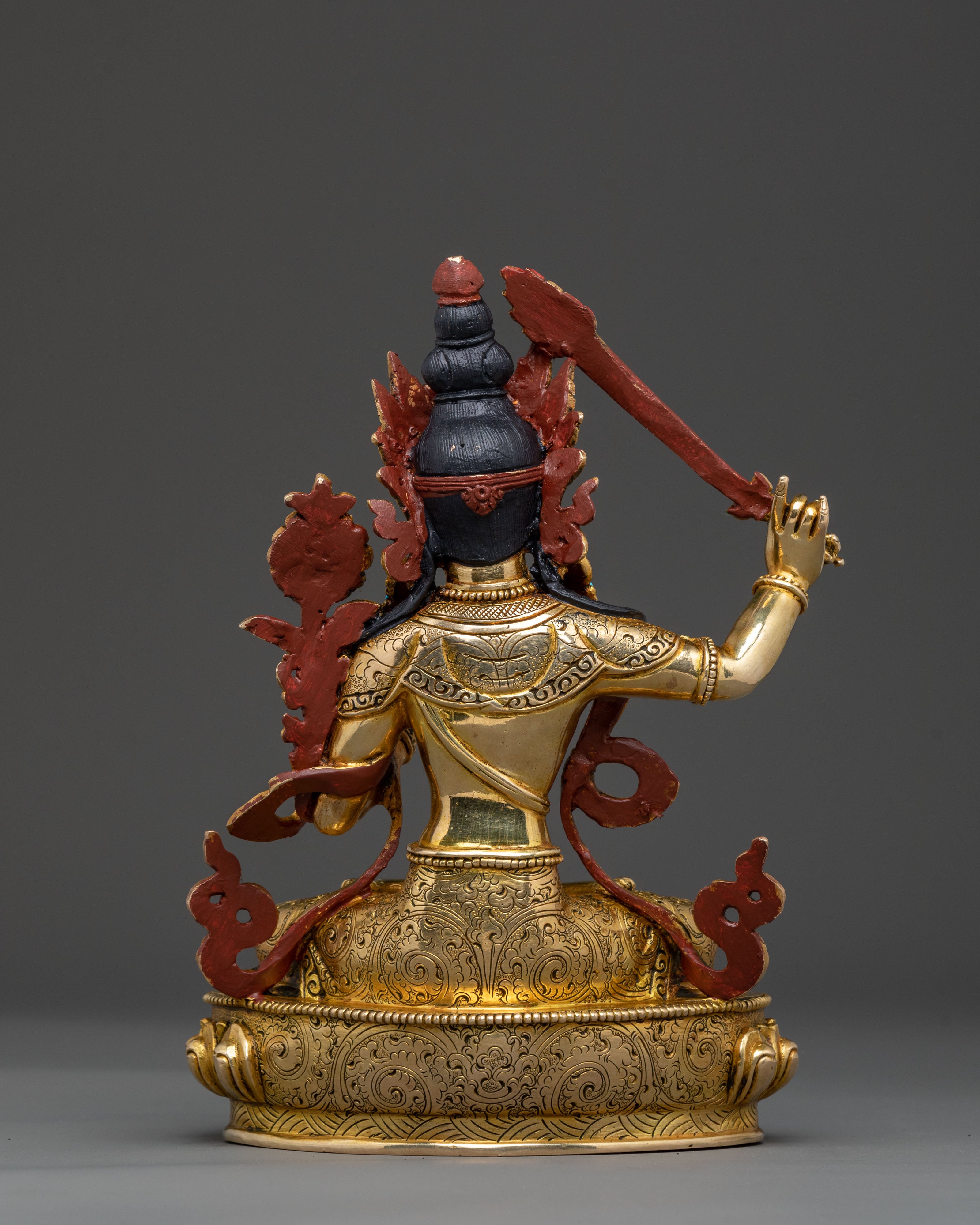 Manjushri Golden Statue | Sacred Home Decor