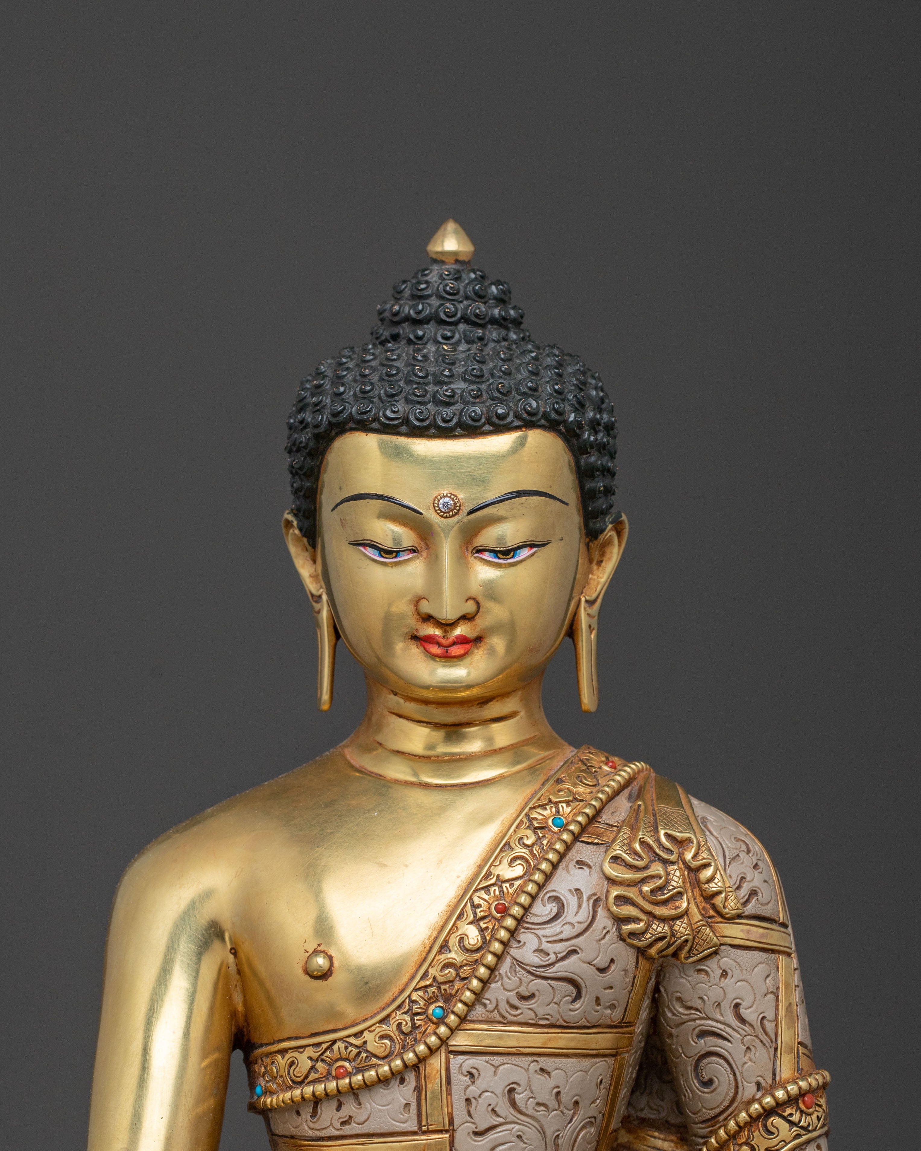 Shakyamuni Buddha: 24K Gold Gilded Peace Figure