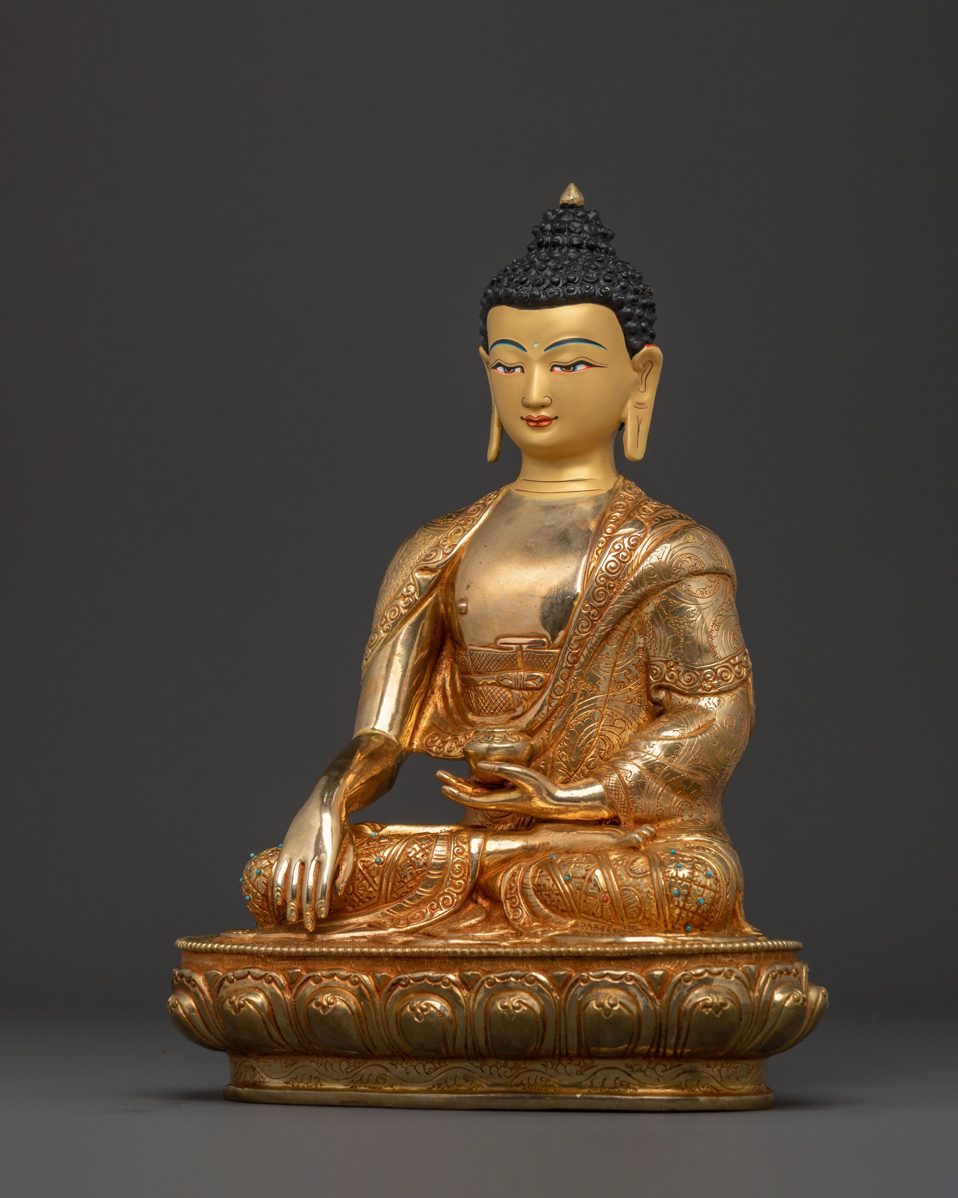 Shakyamuni Buddha 24k Gold Gilded Spiritual Statue