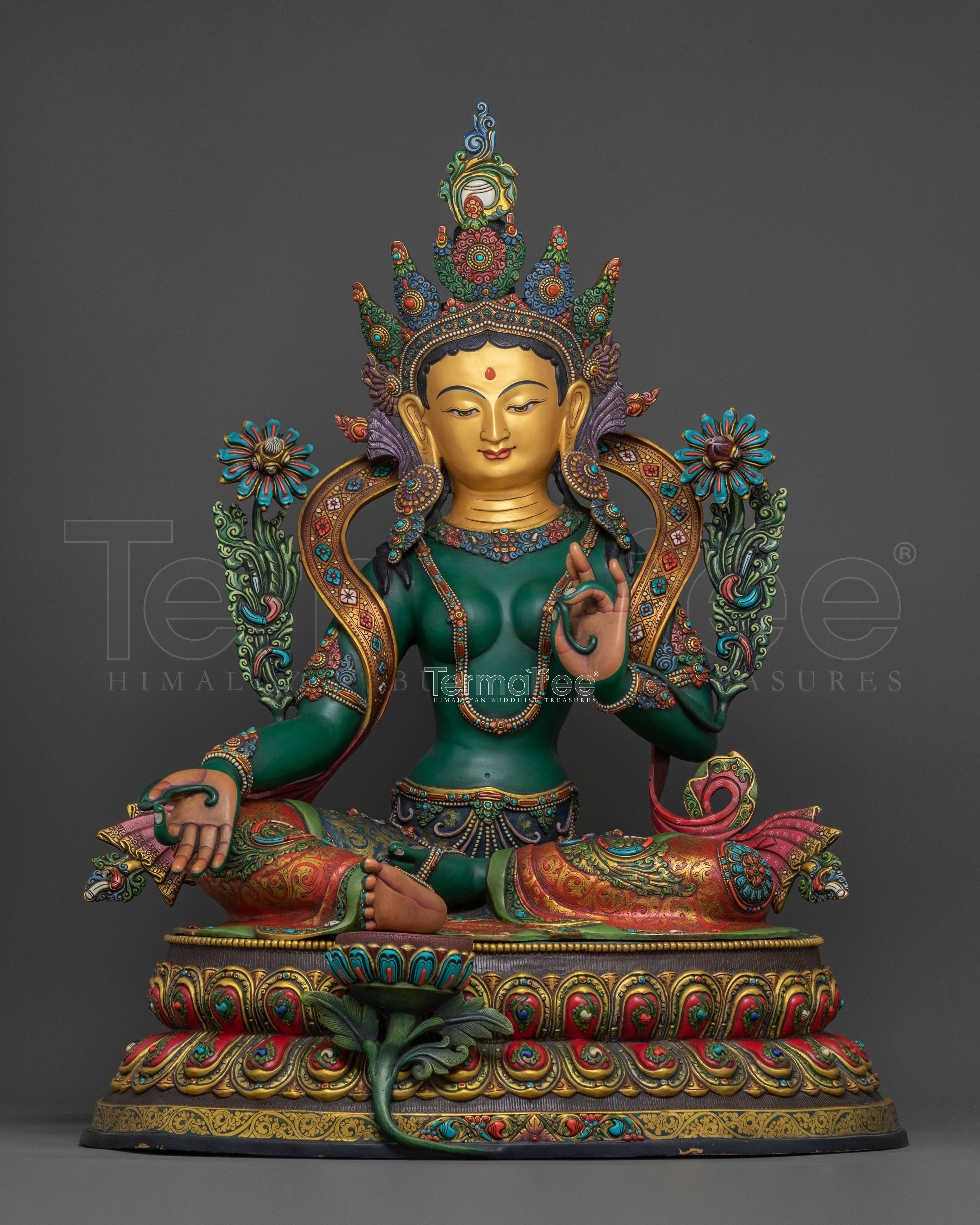 Protection Sculpture of Green Tara | Swift Liberator and Compassionate Goddess