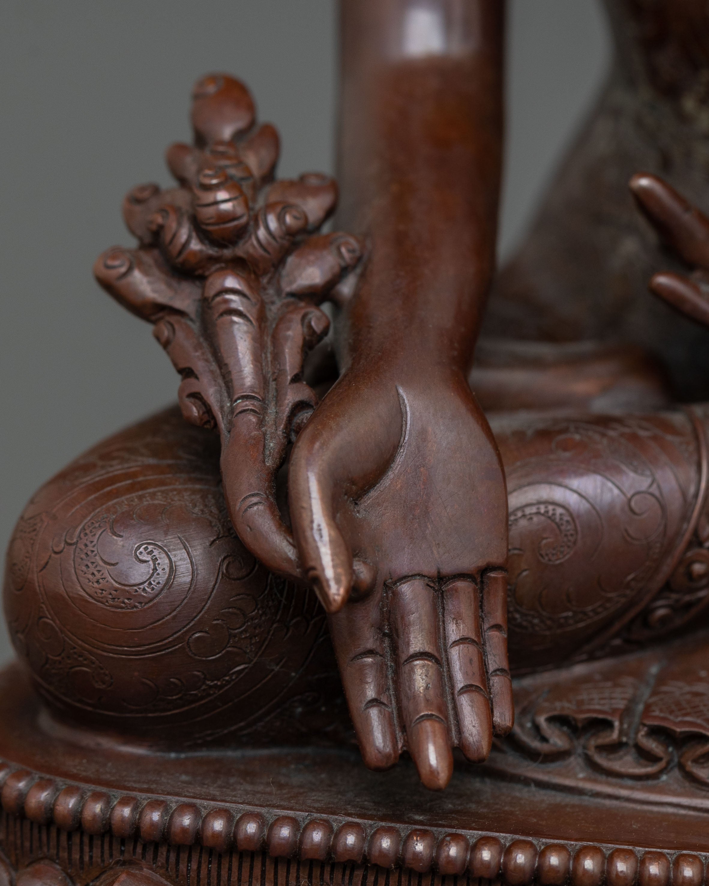 Handmade Medicine Buddha: Oxidized Copper Figurine