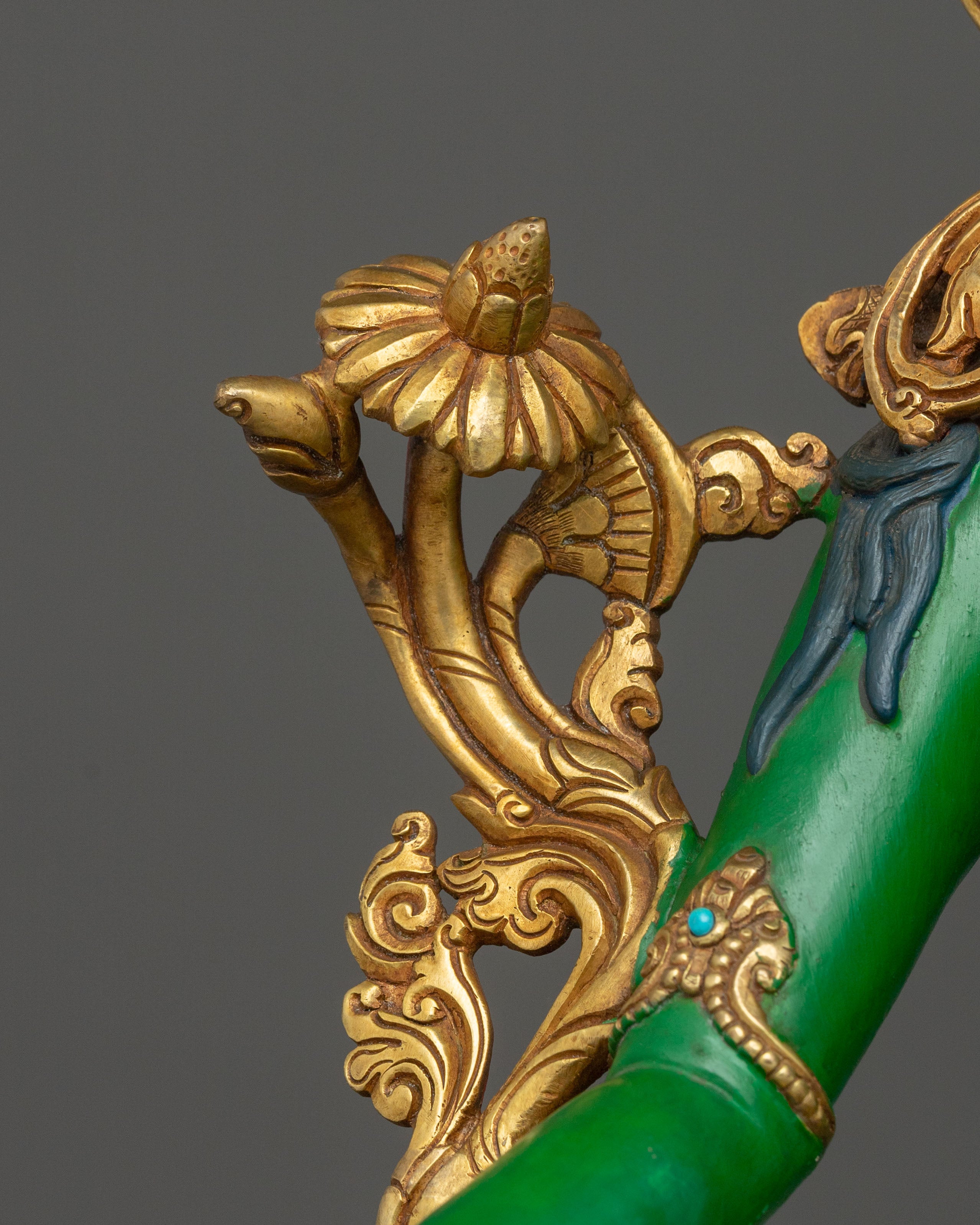 Tibetan Guardian Green Tara Statue | Buddhist Protector