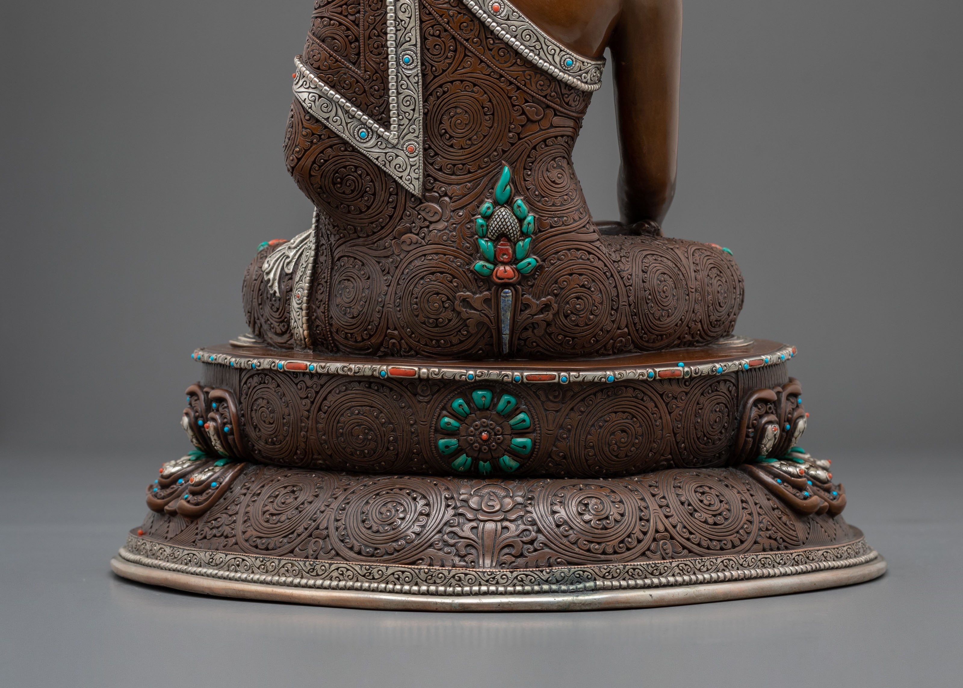 Shakyamuni Buddha Statue | Oxidized Copper Buddhist Figurine