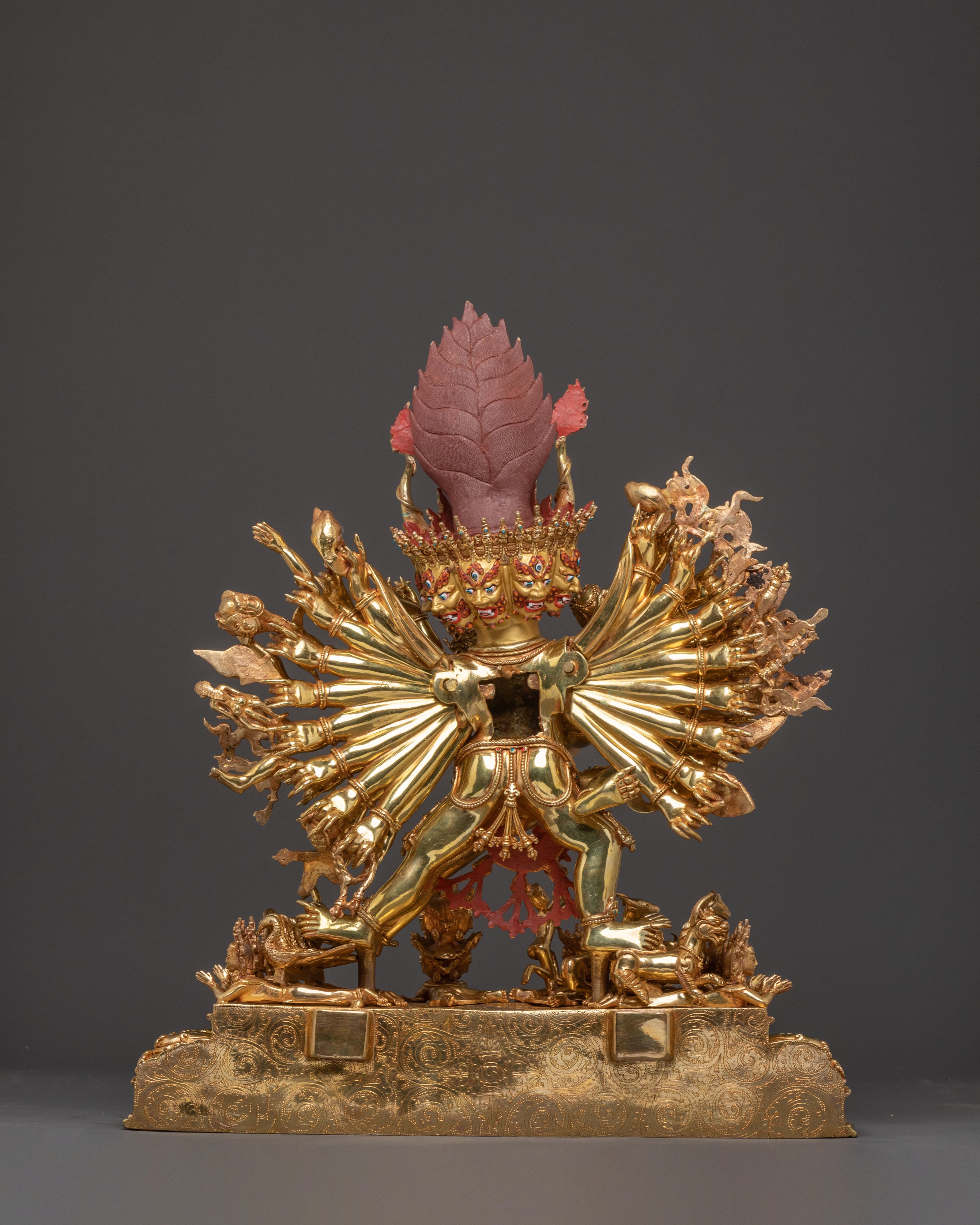 Powerful Yidam Yamantaka Statue – 24K Gold Gilded Masterpiece