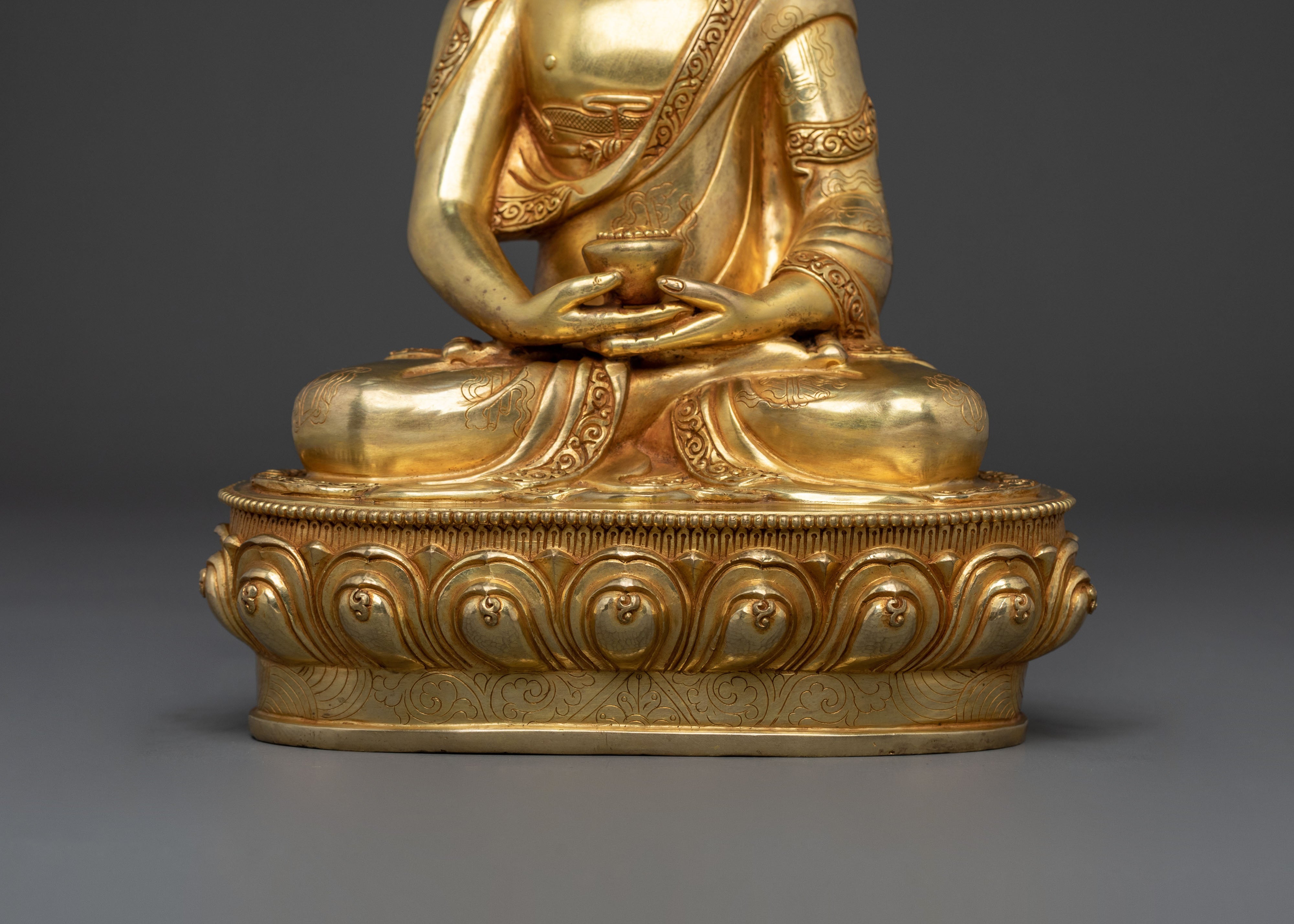 Amitabha Buddha Traditional Statue | 24K Gold Gilded Buddhist Sculpture