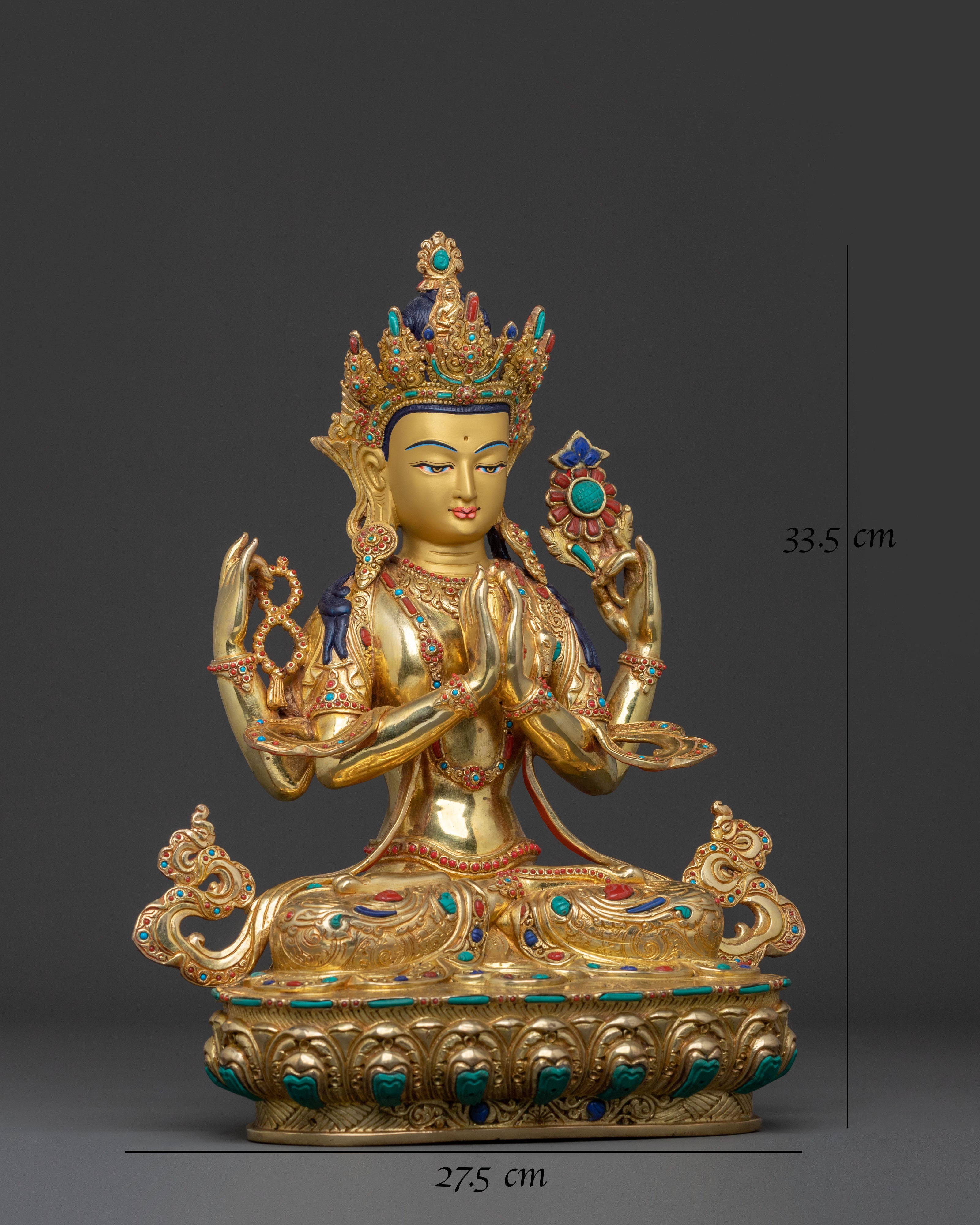 Four-Arms Chenrezig Compassion Statue | Sacred Icon
