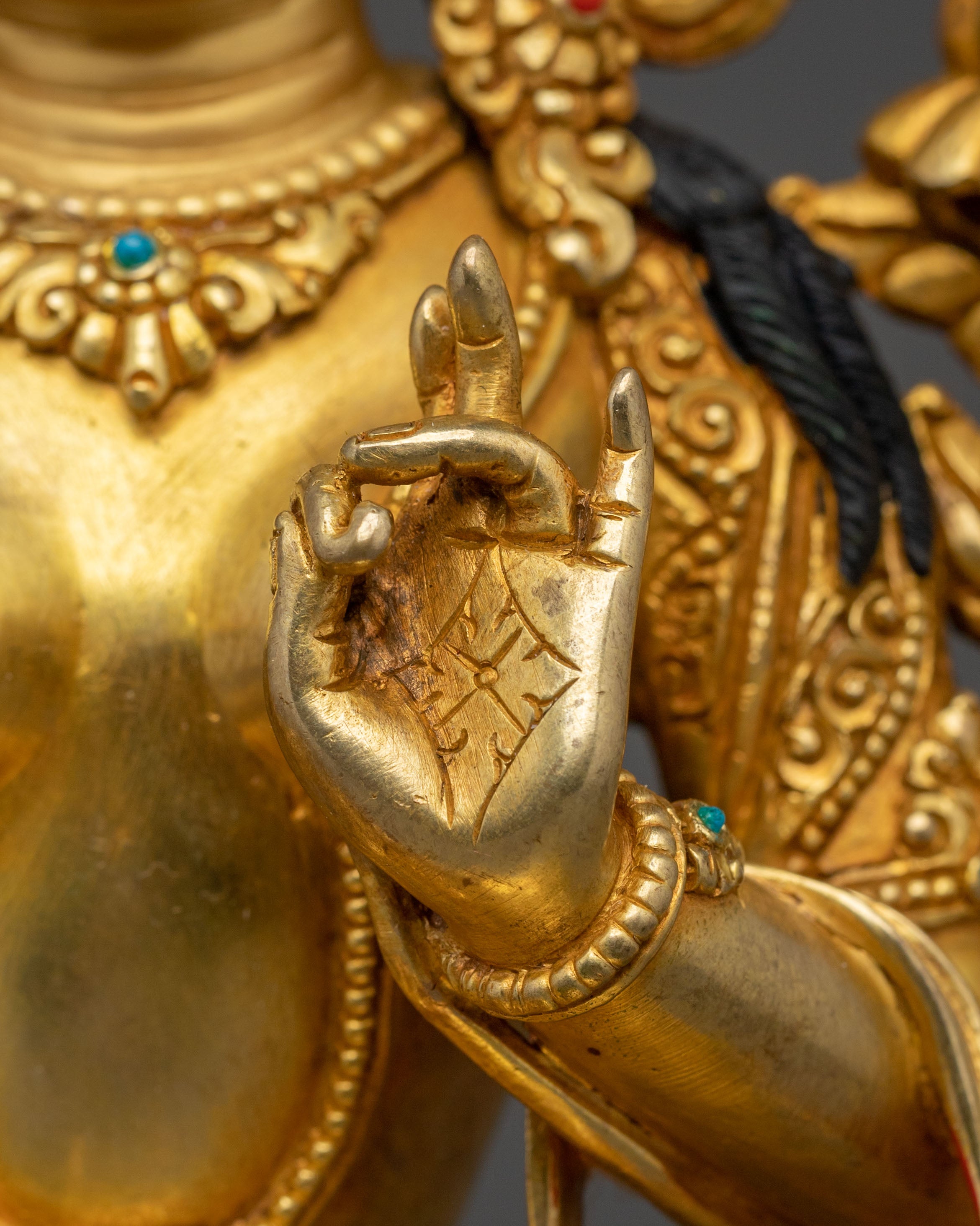 Traditional Tibetan 21 Tara Sculptures | 24K Gold Gilded Sacred Set
