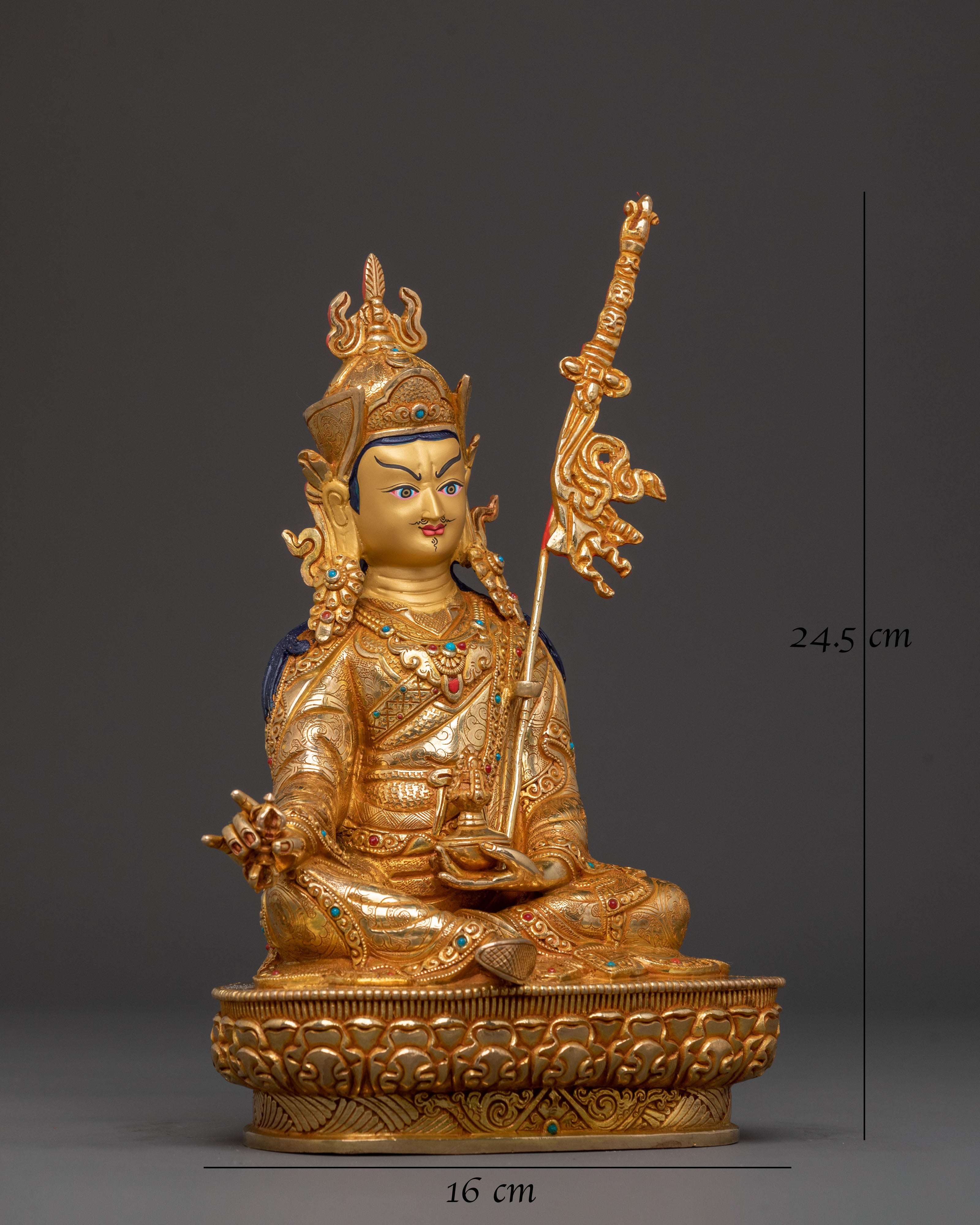 Guru Rinpoche: 24K Gold Gilded Spiritual Figure