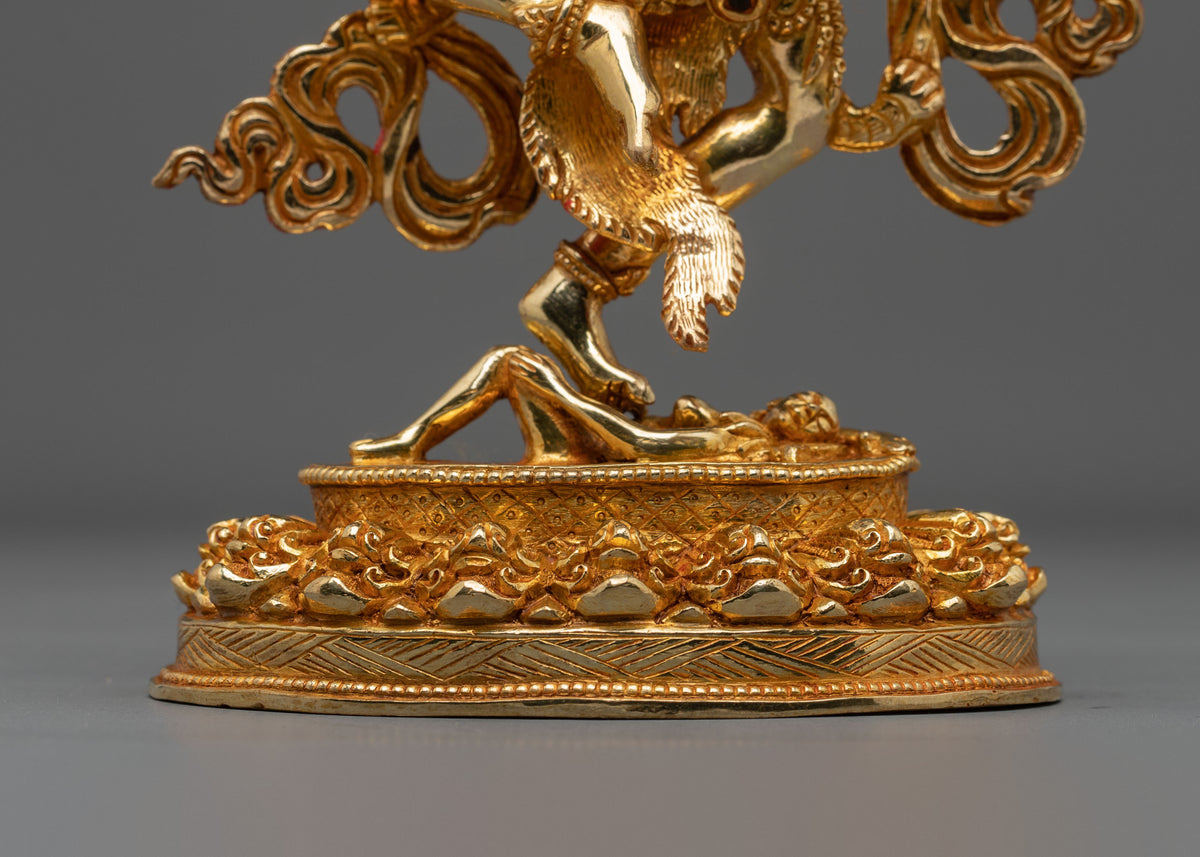 Handmade Kurukulla Red Tara Sculpture | 24K Gold Gilded