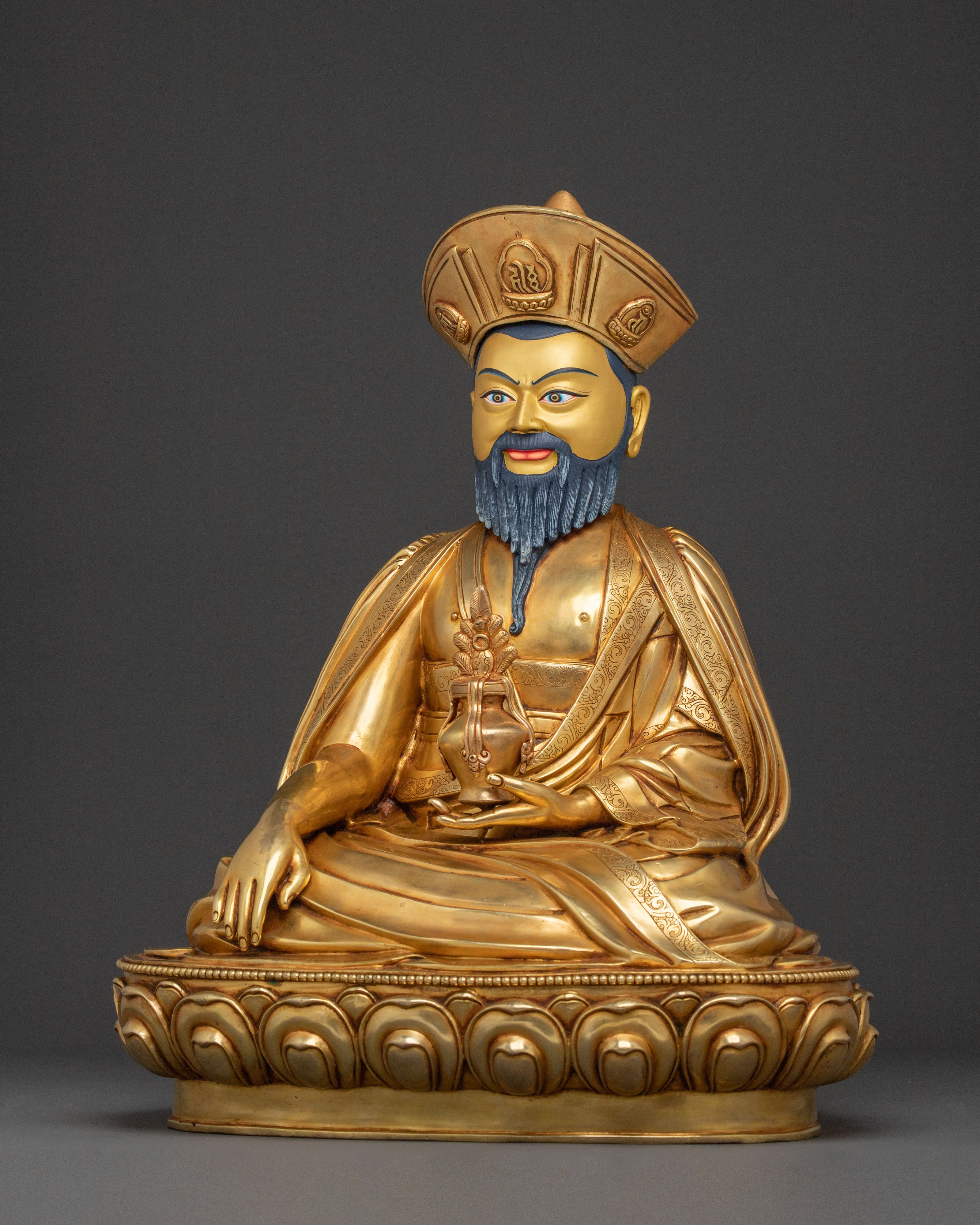 Guru Shapdum Figurine | 24K Gold Gilded Altar Decor