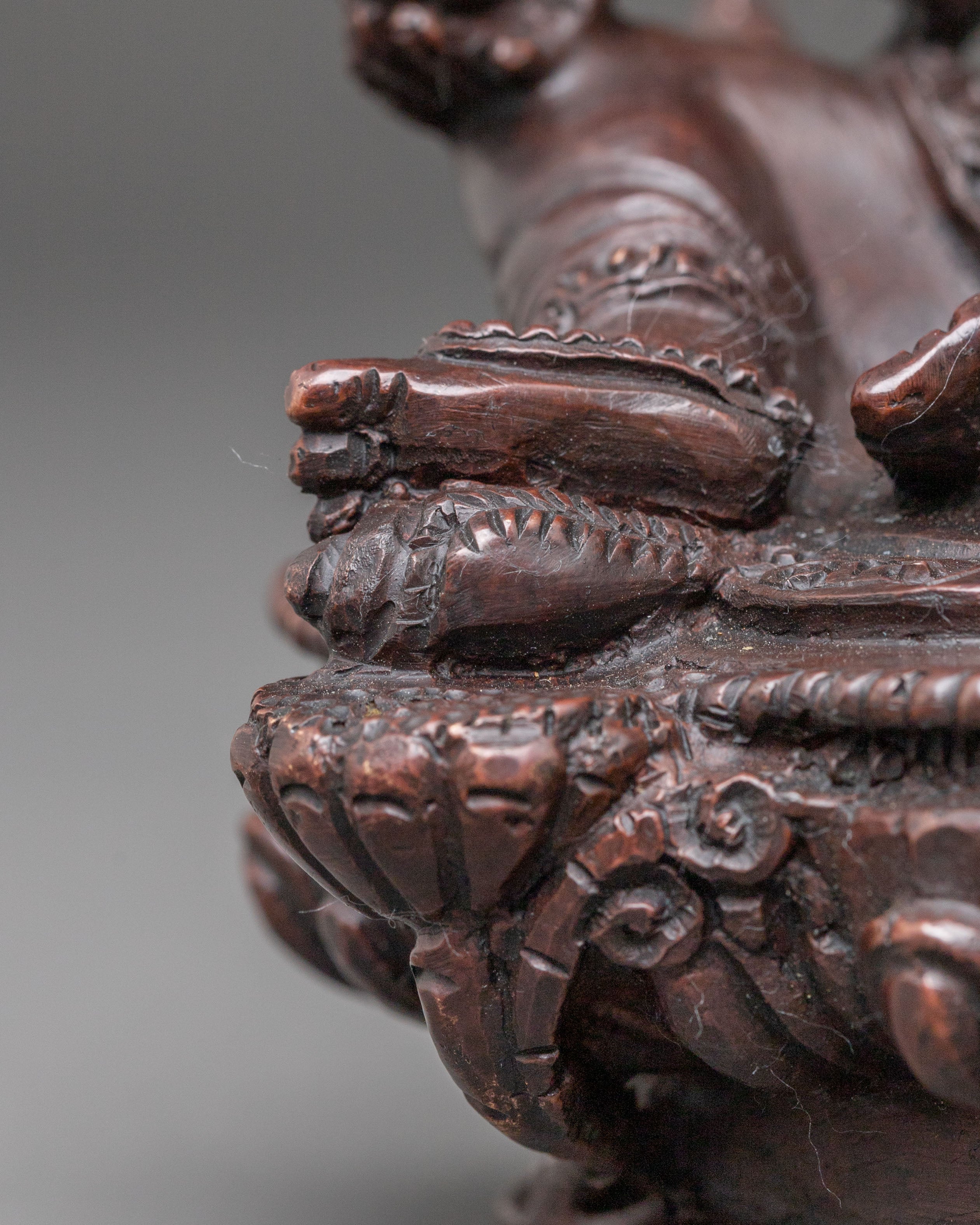 Handmade Dzambhala Oxidized Copper Statue | Wealth Deity Decor