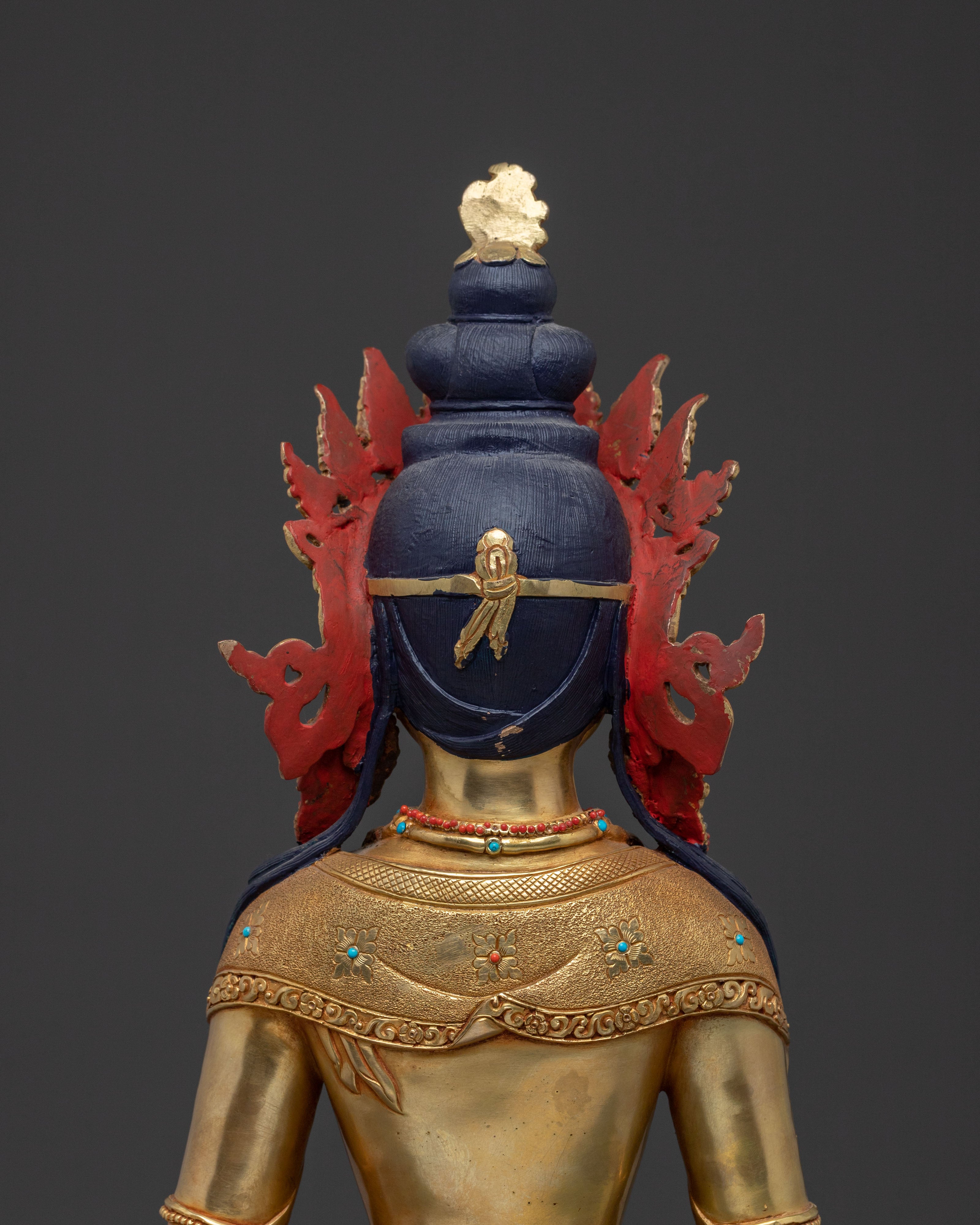 Amitayus Statue | Exquisite 24K Gold Gilded Idol