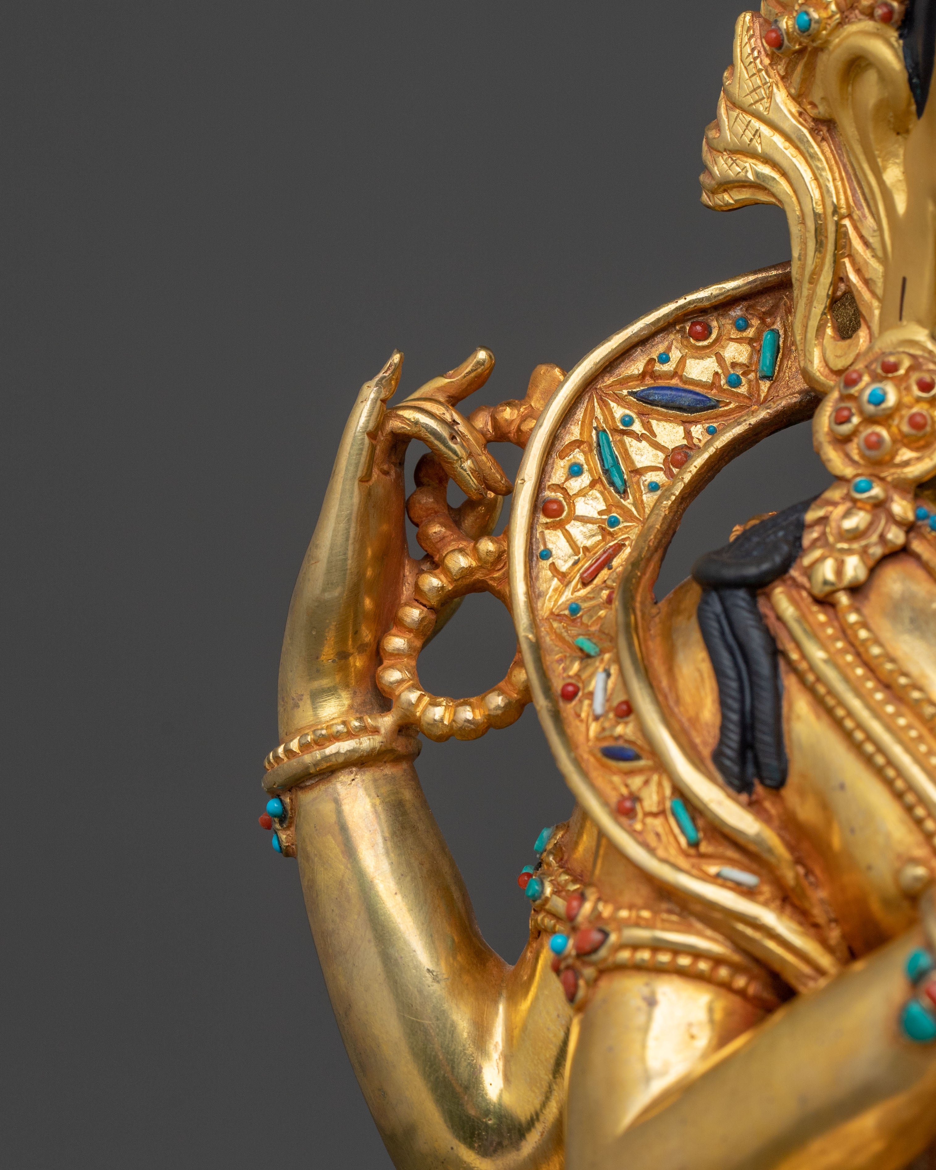 Handmade Four Armed Chenrezig Sculpture | Home Decor
