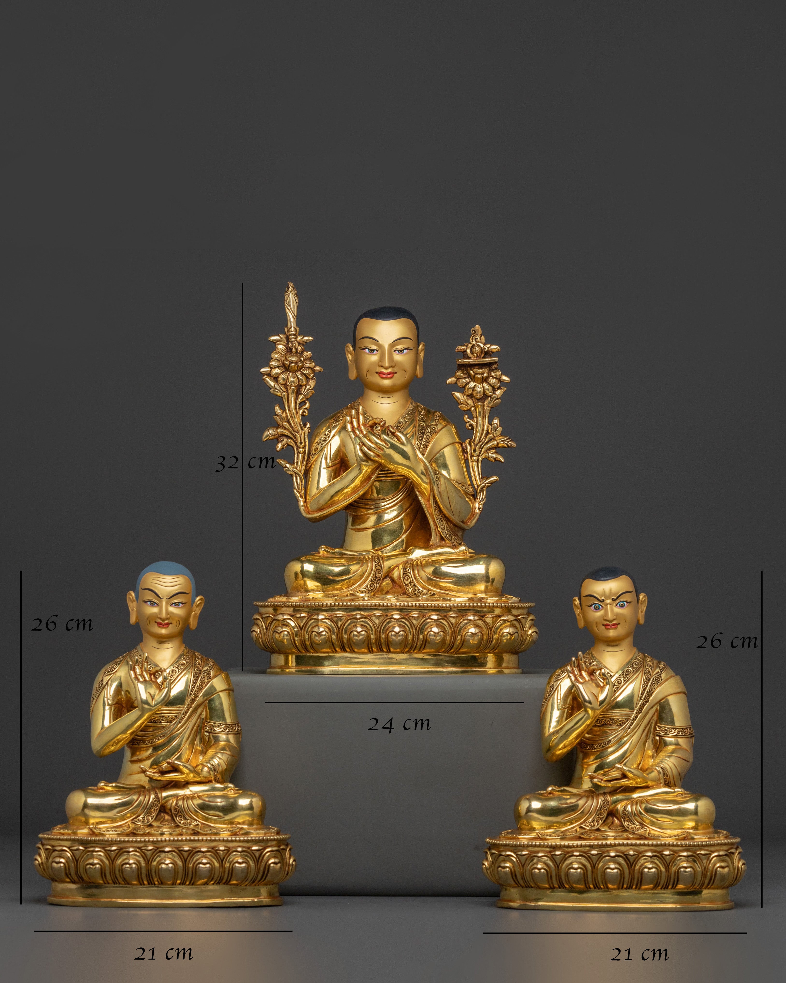 Tsongkhapa with Disciples Handcrafted Statue Set